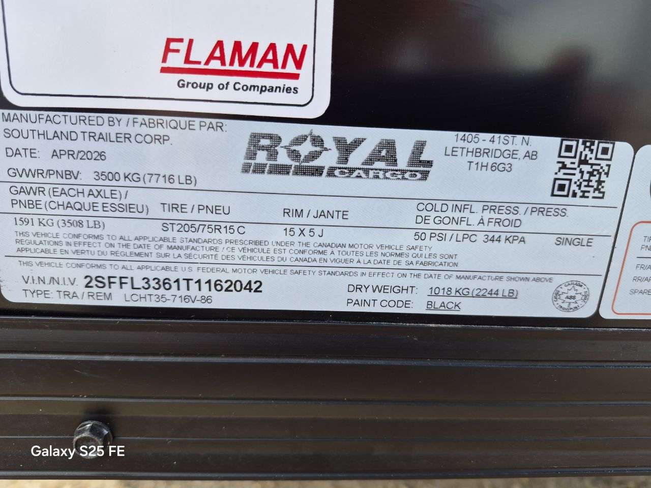 2026 Royal LCH 7' x 14' + V-Nose Cargo Trailer