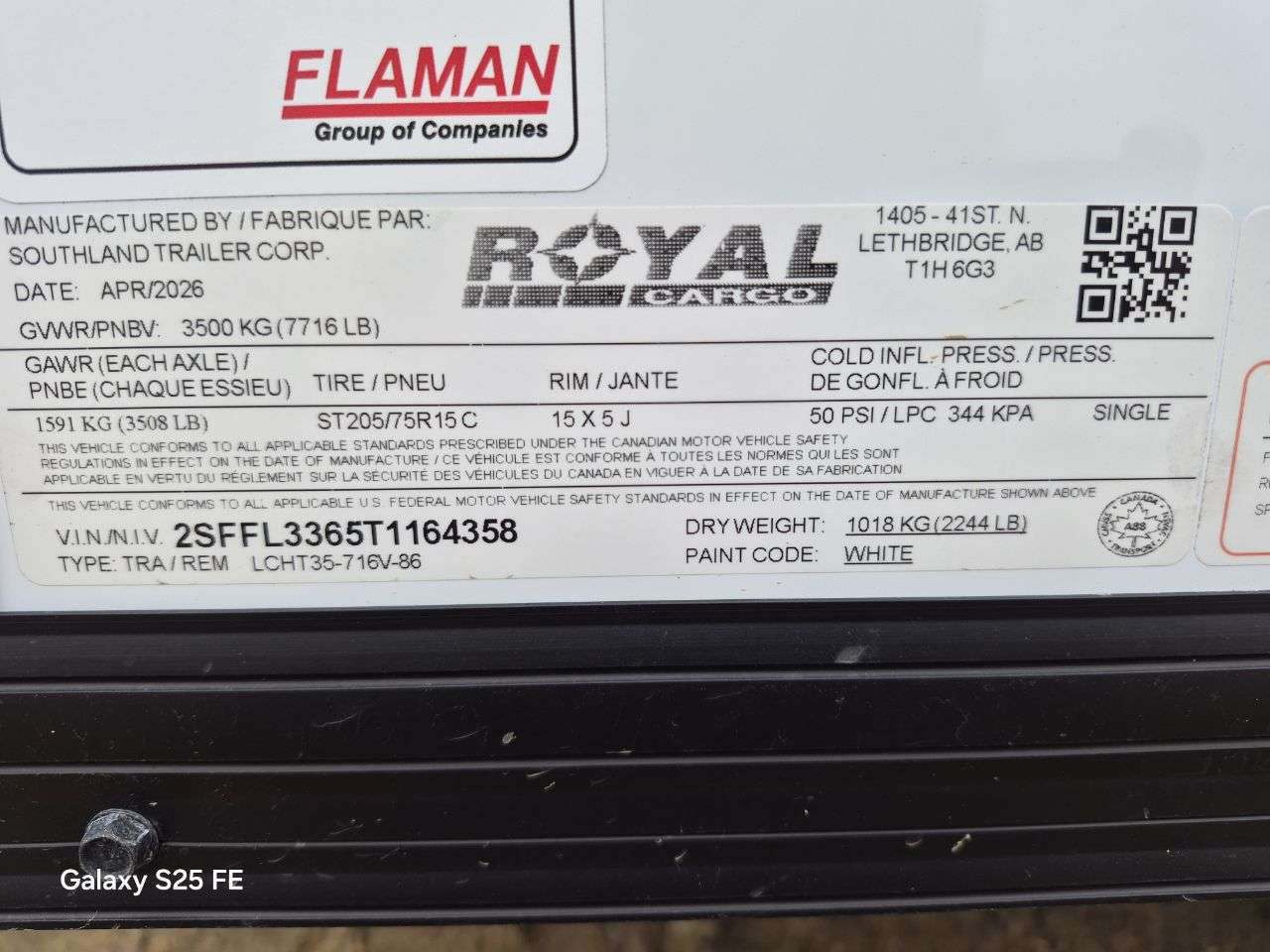 2026 Royal LCH 7' x 14' + V-Nose Cargo Trailer