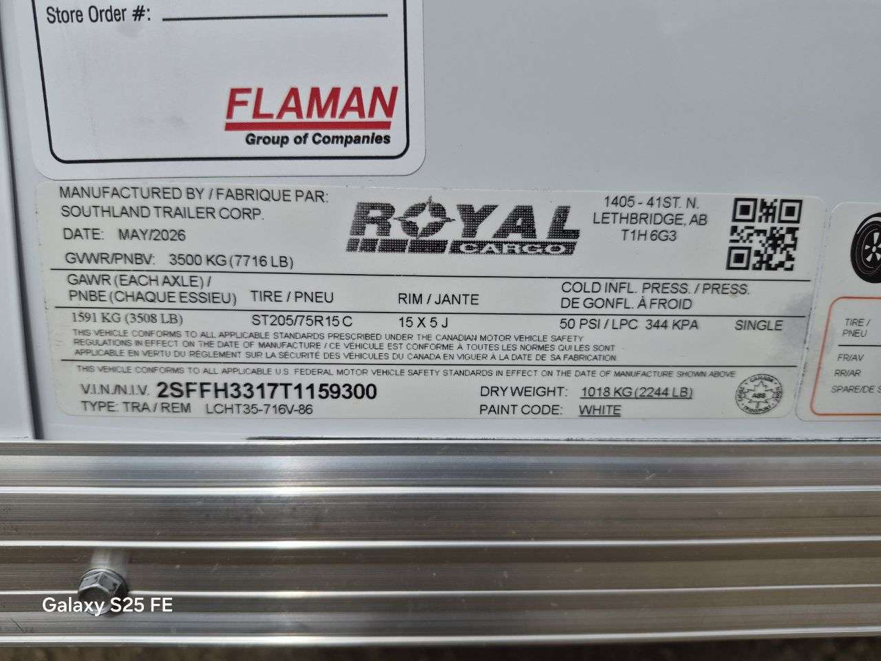 2026 Royal LCH 7' x 14' + V-Nose Cargo Trailer