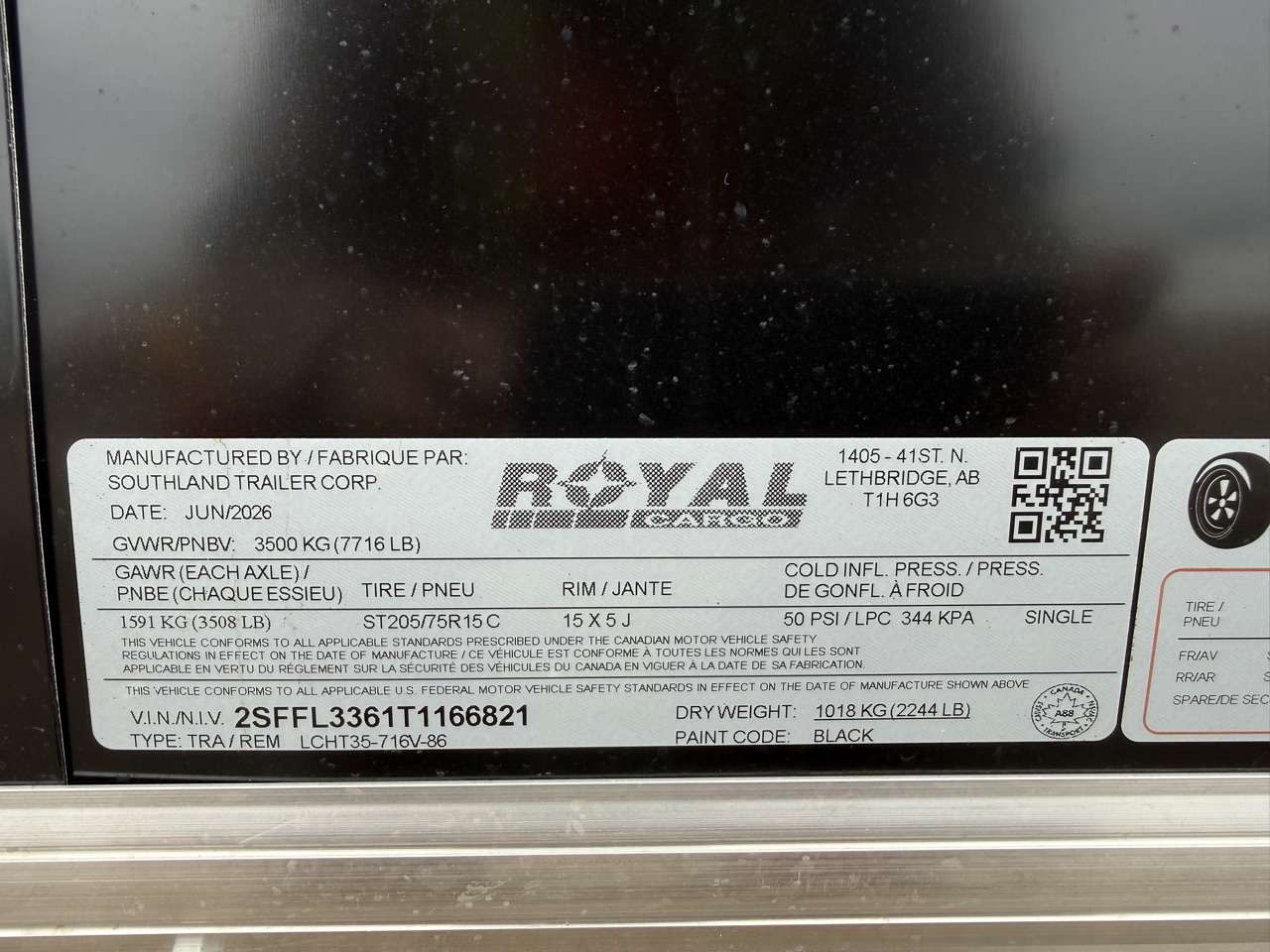 2026 Royal LCH 7' x 14' + V-Nose Cargo Trailer