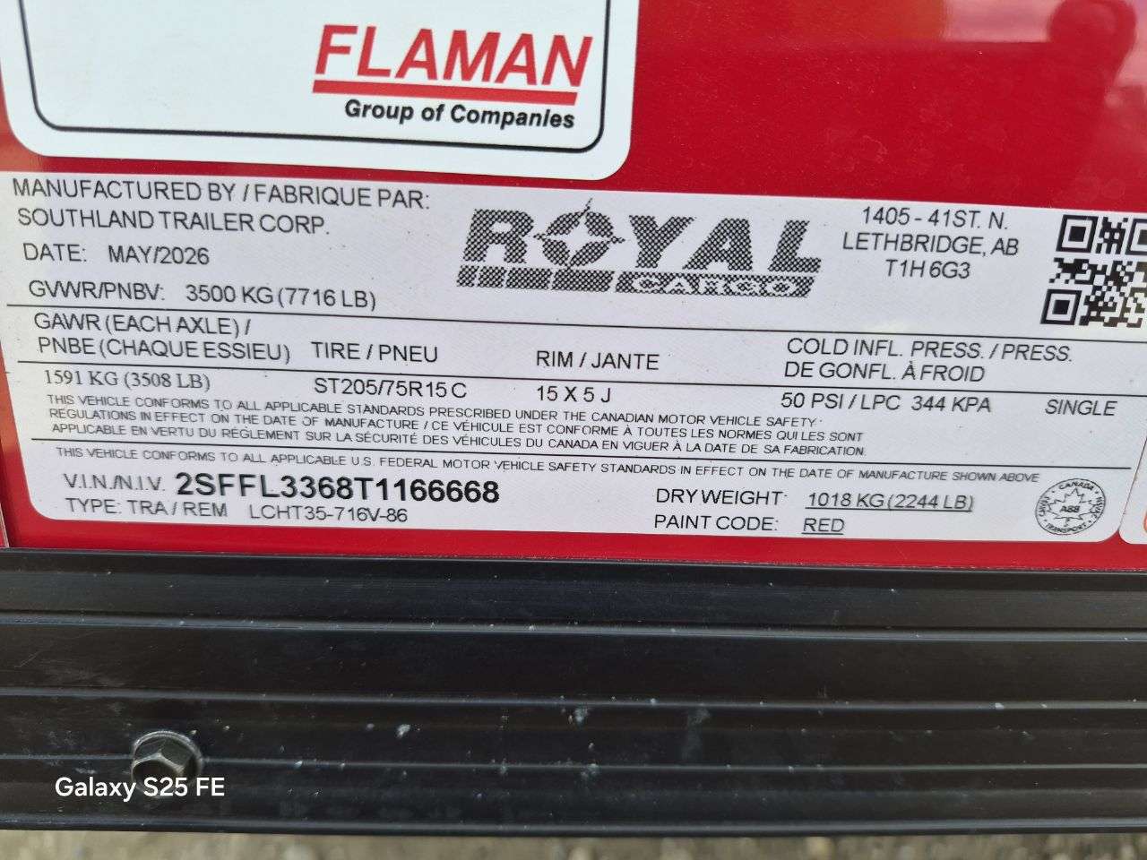 2026 Royal LCH 7' x 14' + V-Nose Cargo Trailer