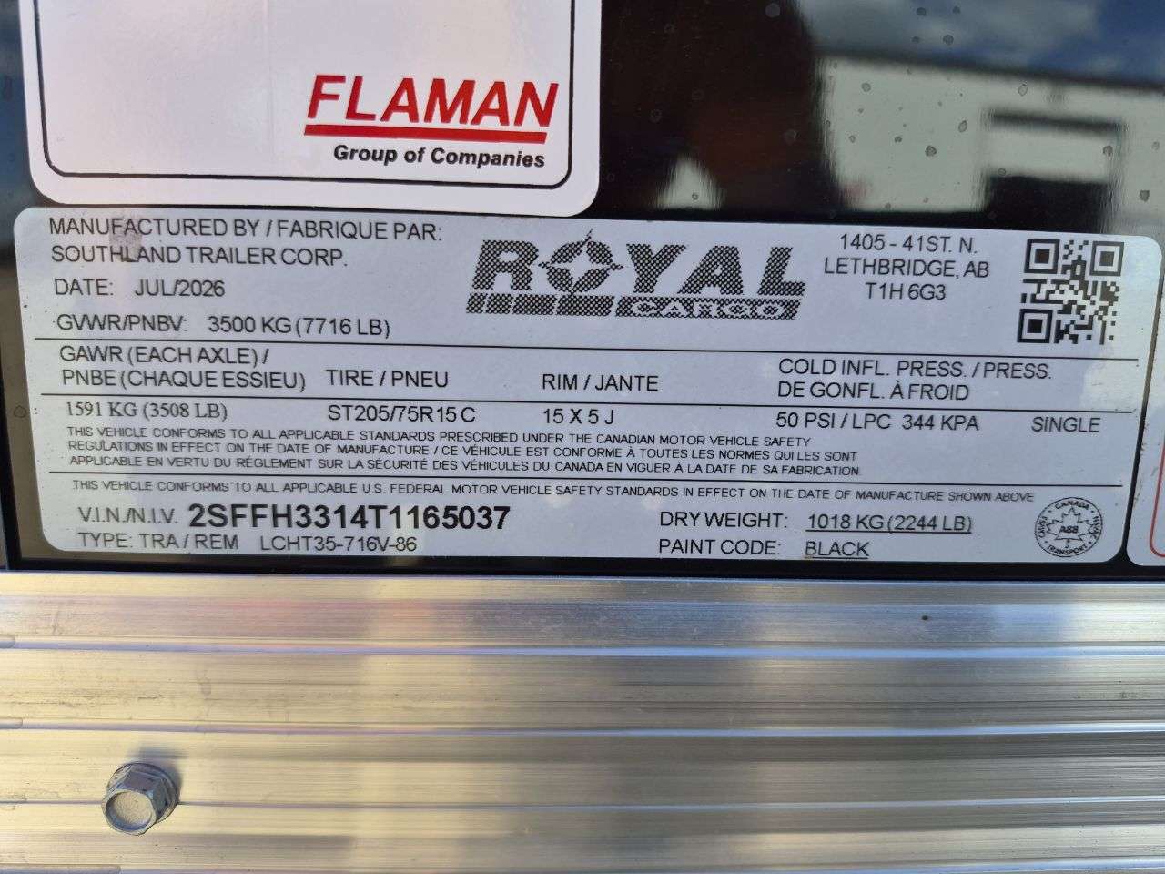 2026 Royal LCH 7' x 14' + V-Nose Cargo Trailer