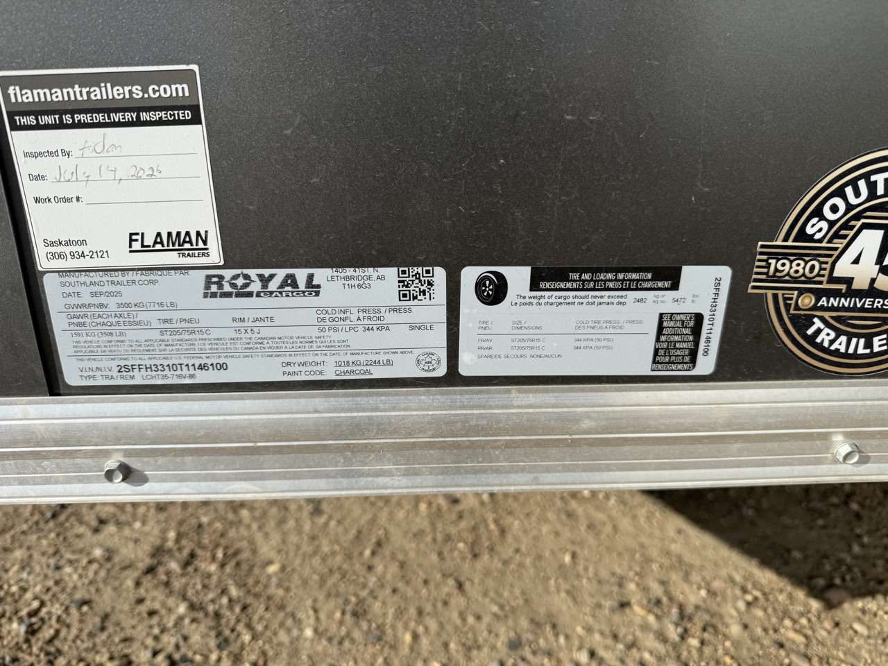 2026 Royal LCH 7' x 14' + V-Nose Cargo Trailer