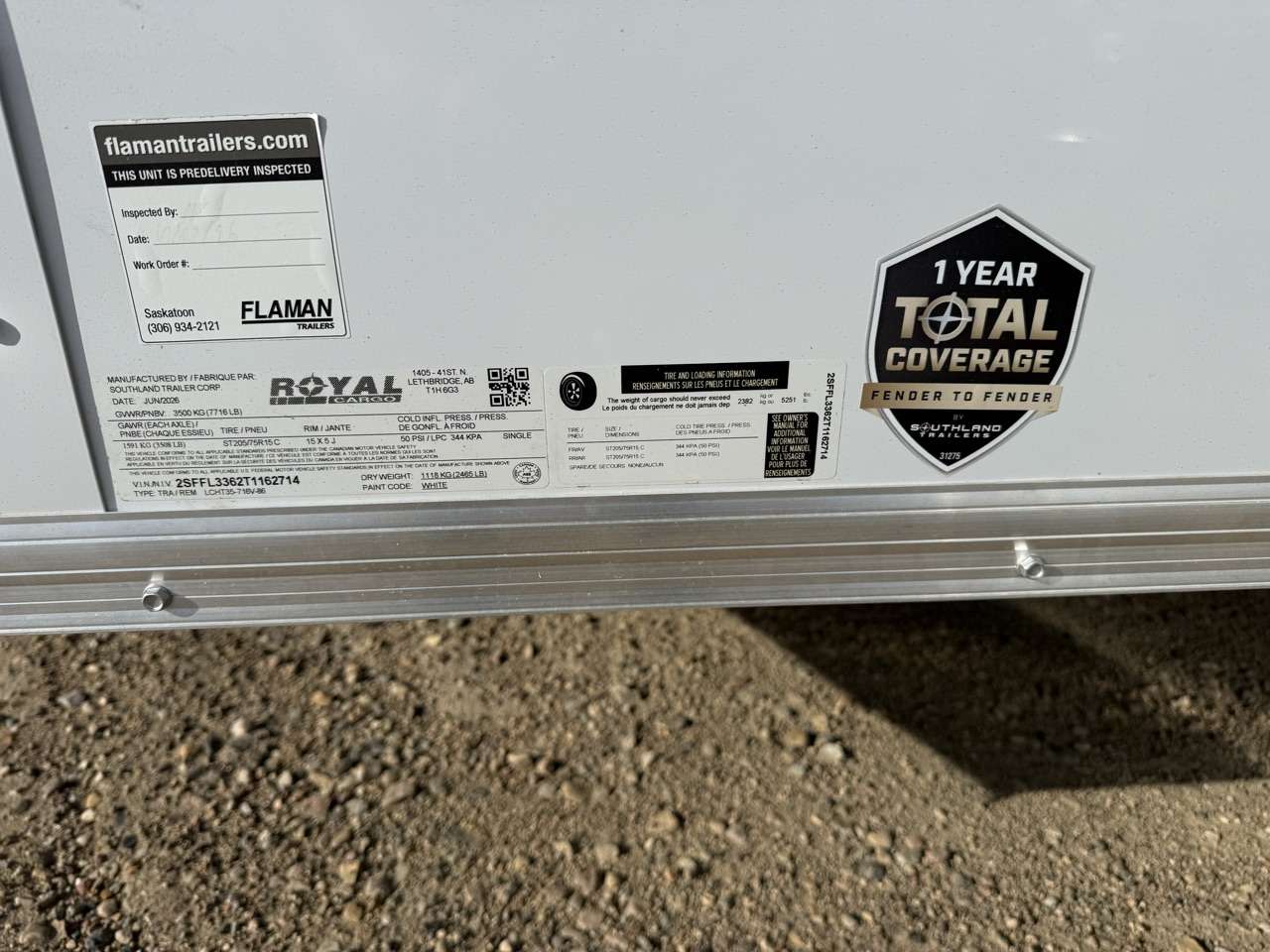 2026 Royal LCH 7' x 14' + V-Nose Cargo Trailer