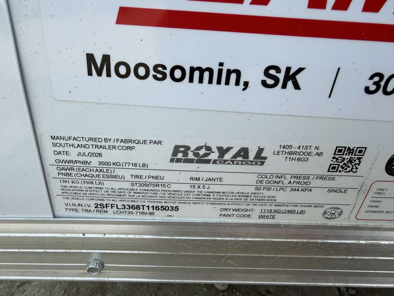2026 Royal LCH 7' x 14' + V-Nose Cargo Trailer