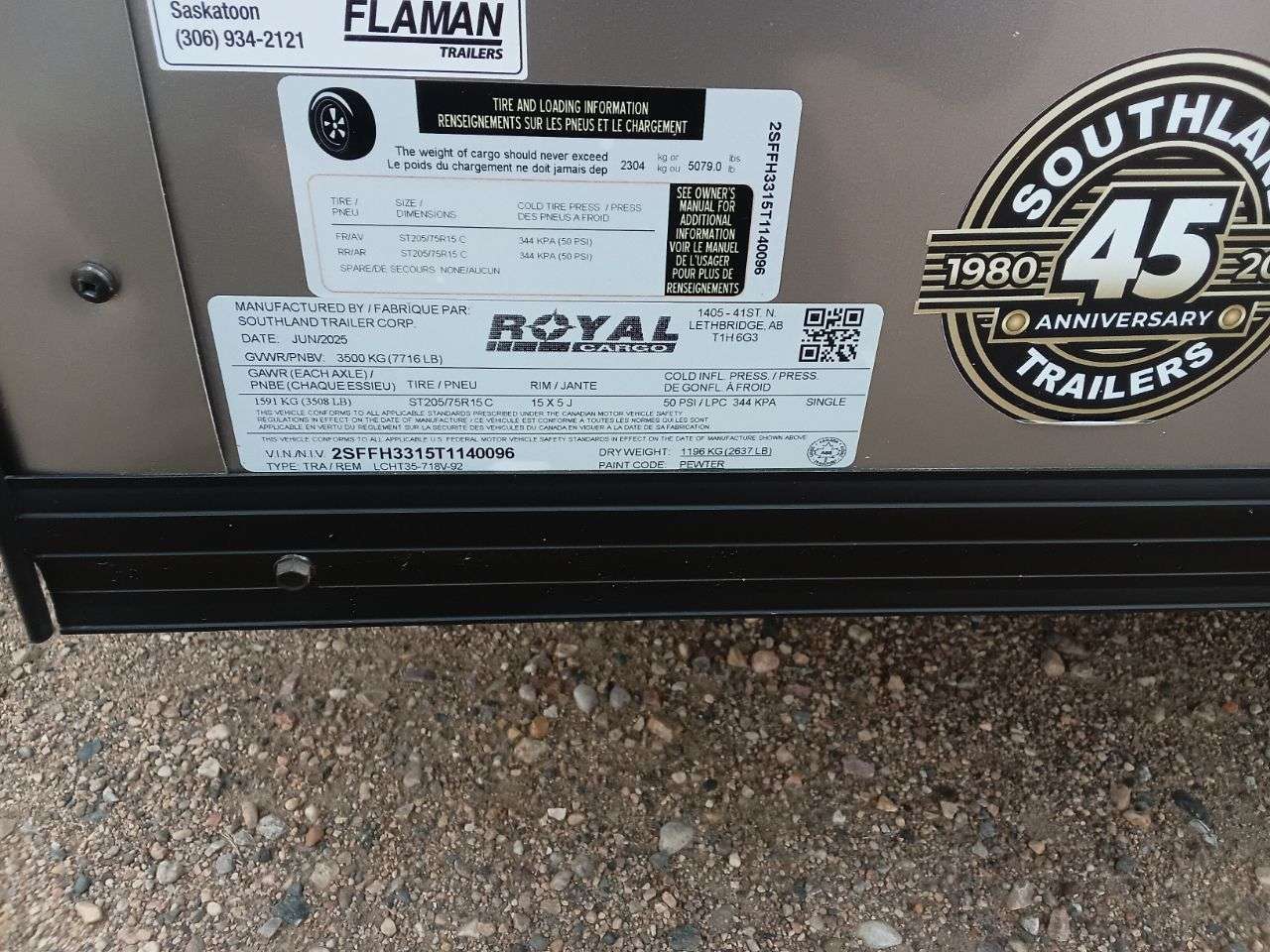2026 Royal LCH 7' x 16' + V-Nose Cargo
