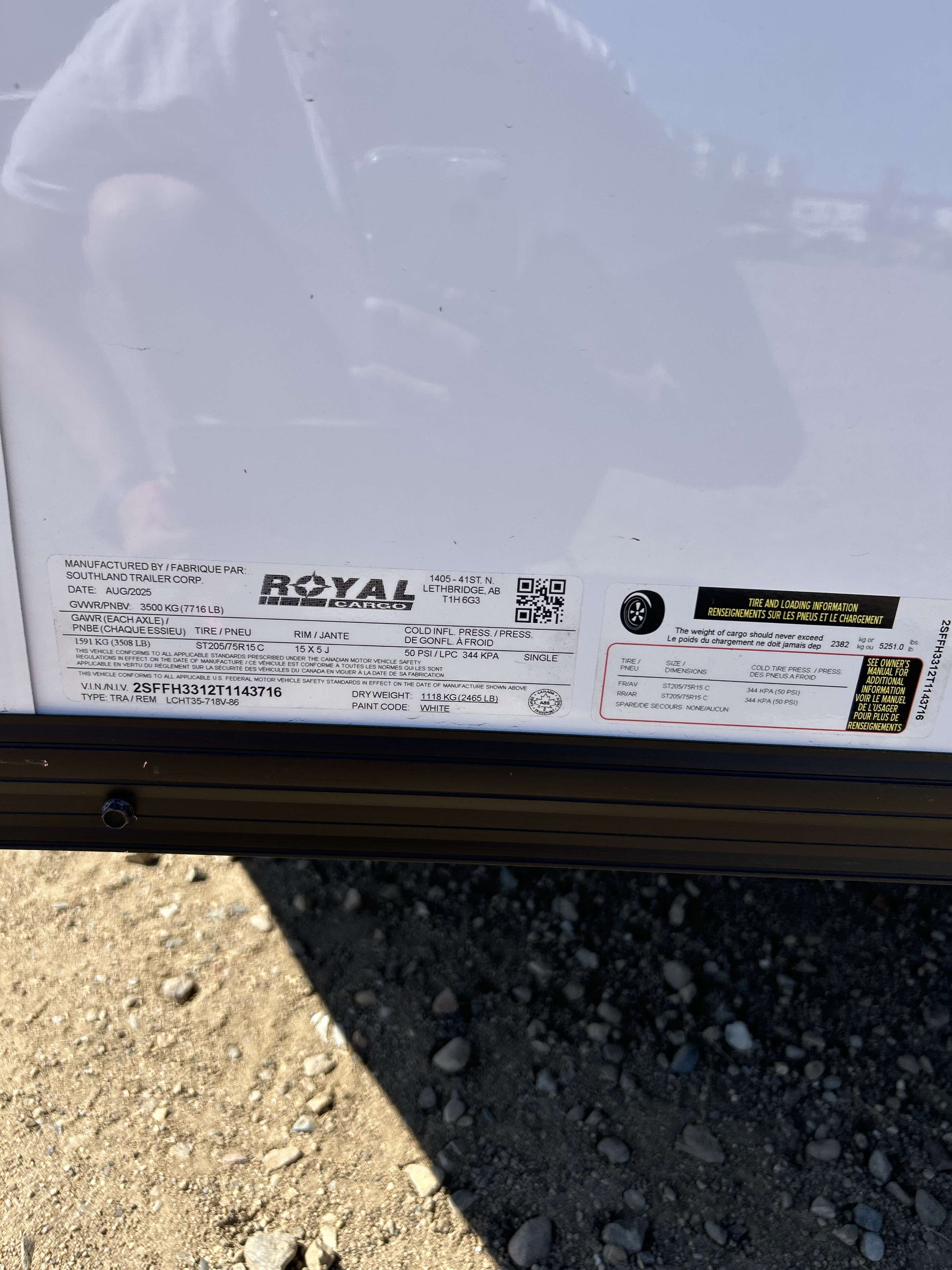 2026 Royal LCH 7' x 16' + V-Nose Cargo Trailer