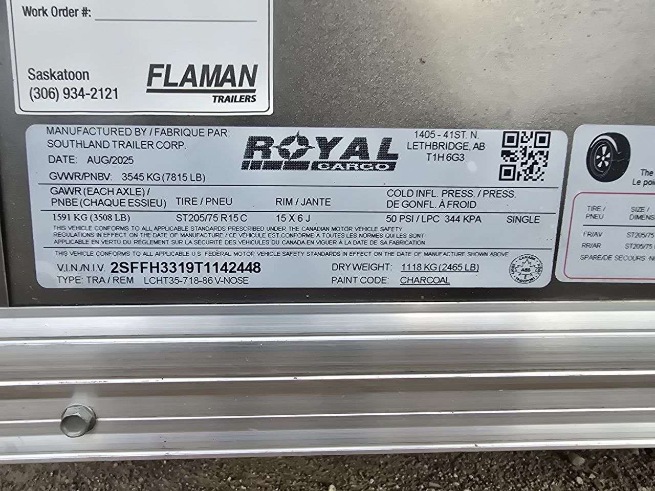 2026 Royal LCH 7' x 16' + V-Nose Cargo Trailer