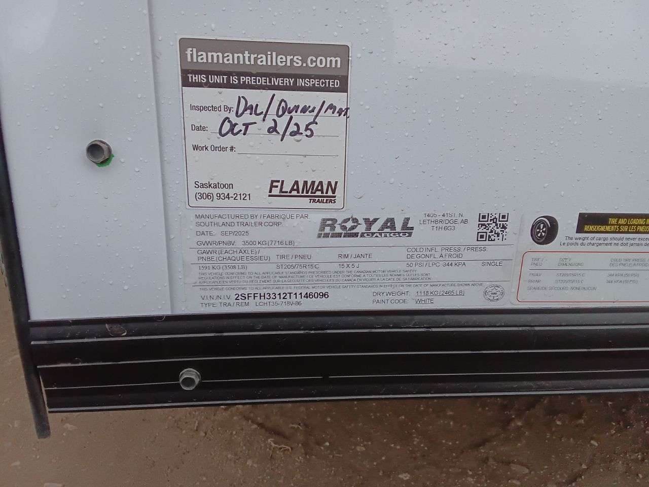2026 Royal LCH 7' x 16' + V-Nose Cargo Trailer