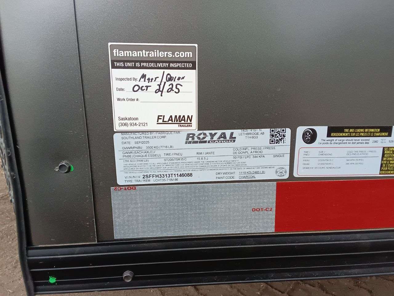 2026 Royal LCH 7' x 16' + V-Nose Cargo Trailer