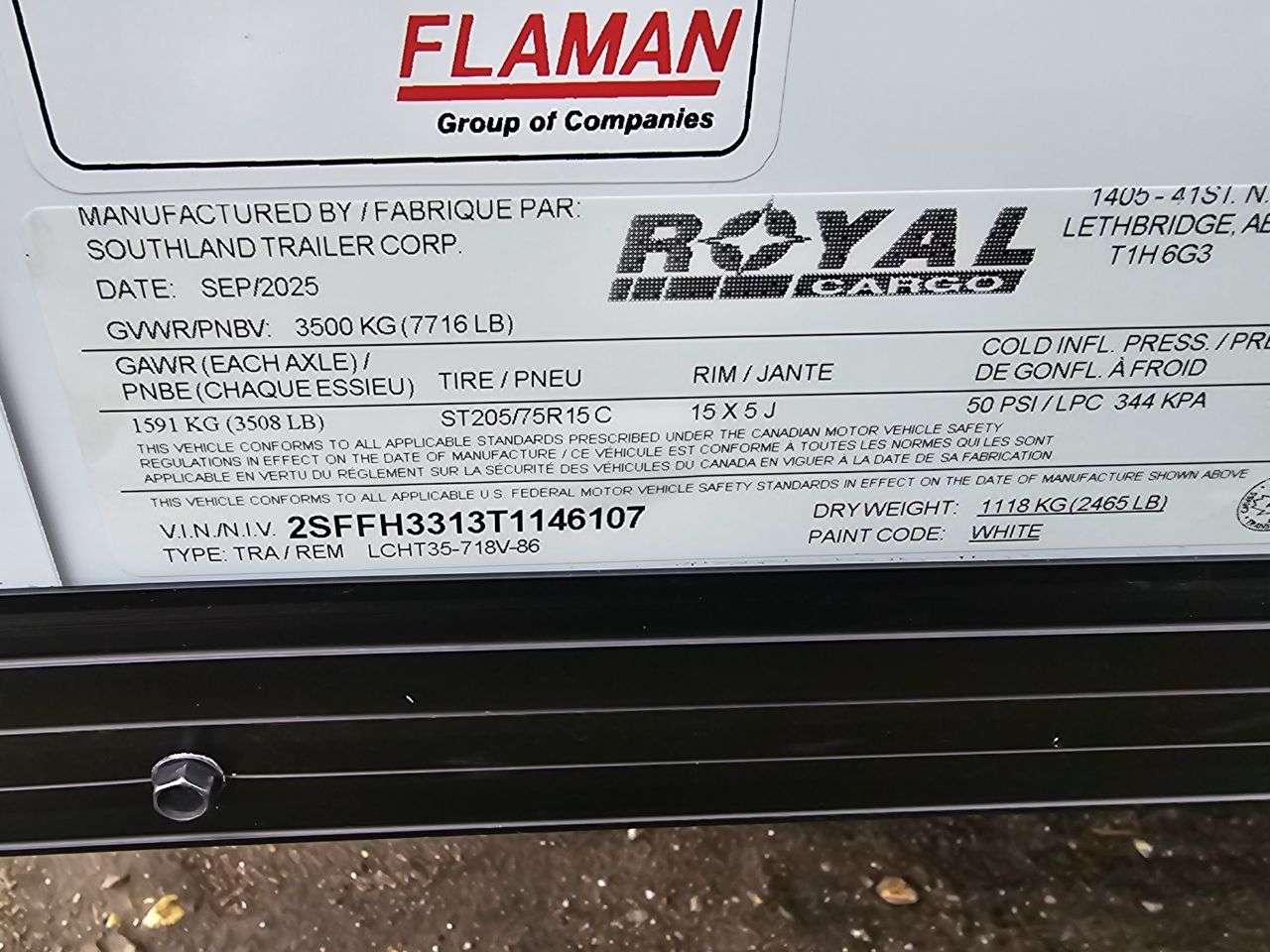 2026 Royal LCH 7' x 16' + V-Nose Cargo Trailer