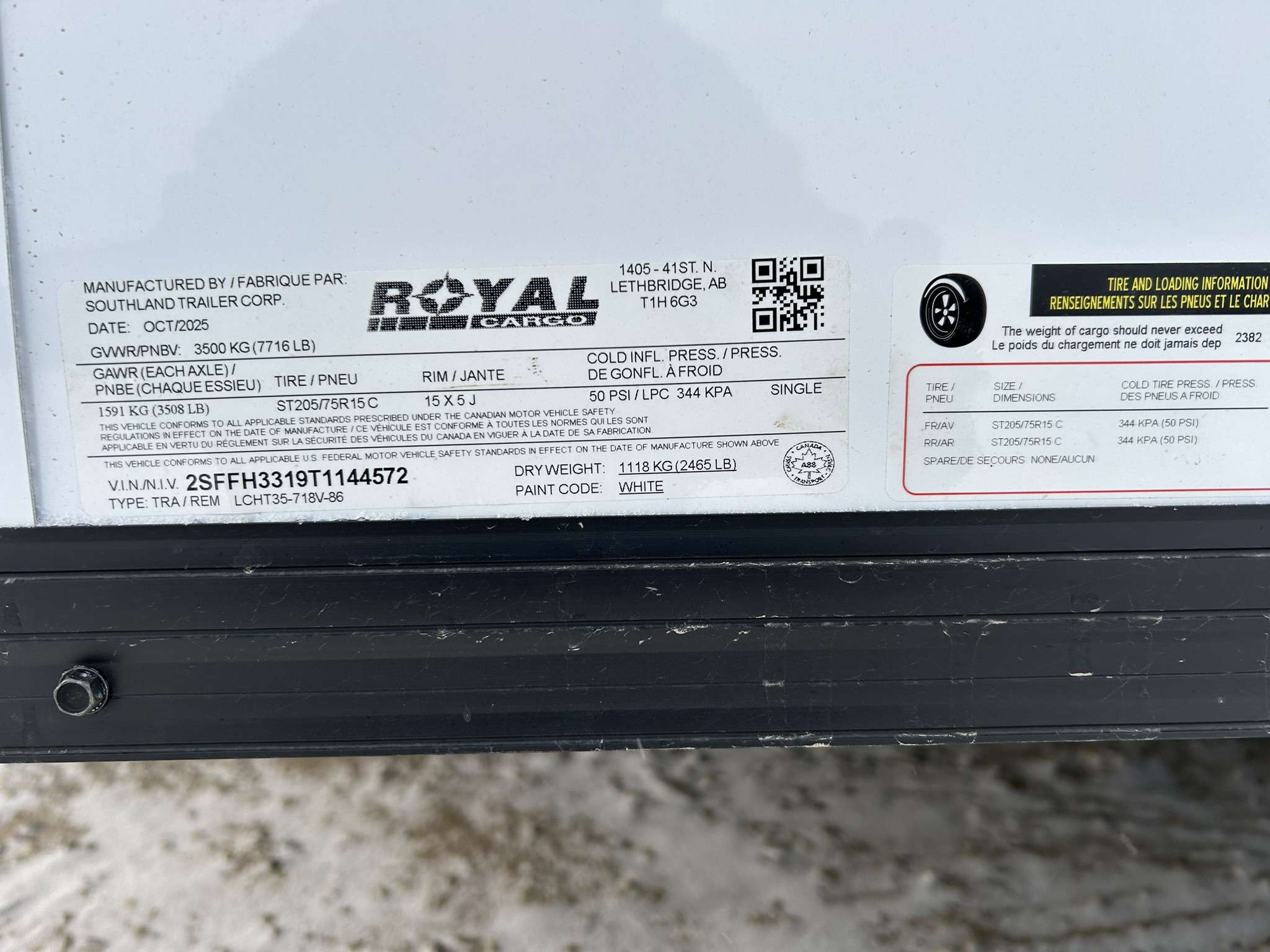 2026 Royal LCH 7' x 16' + V-Nose Cargo Trailer