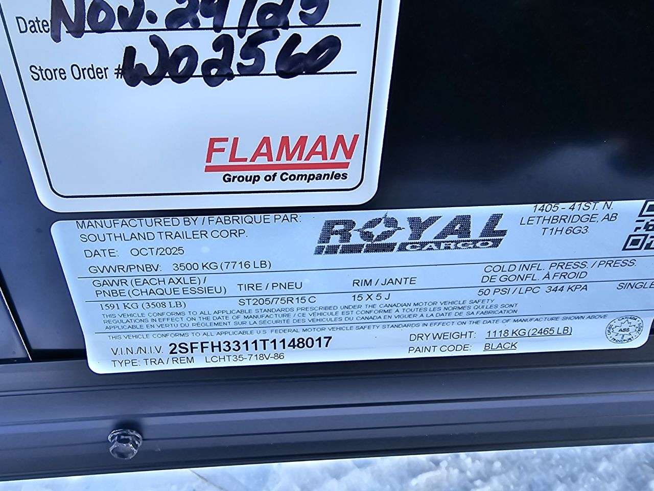 2026 Royal LCH 7' x 16' + V-Nose Cargo Trailer