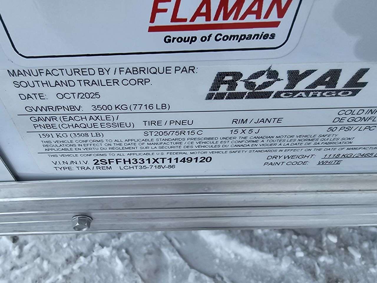 2026 Royal LCH 7' x 16' + V-Nose Cargo Trailer