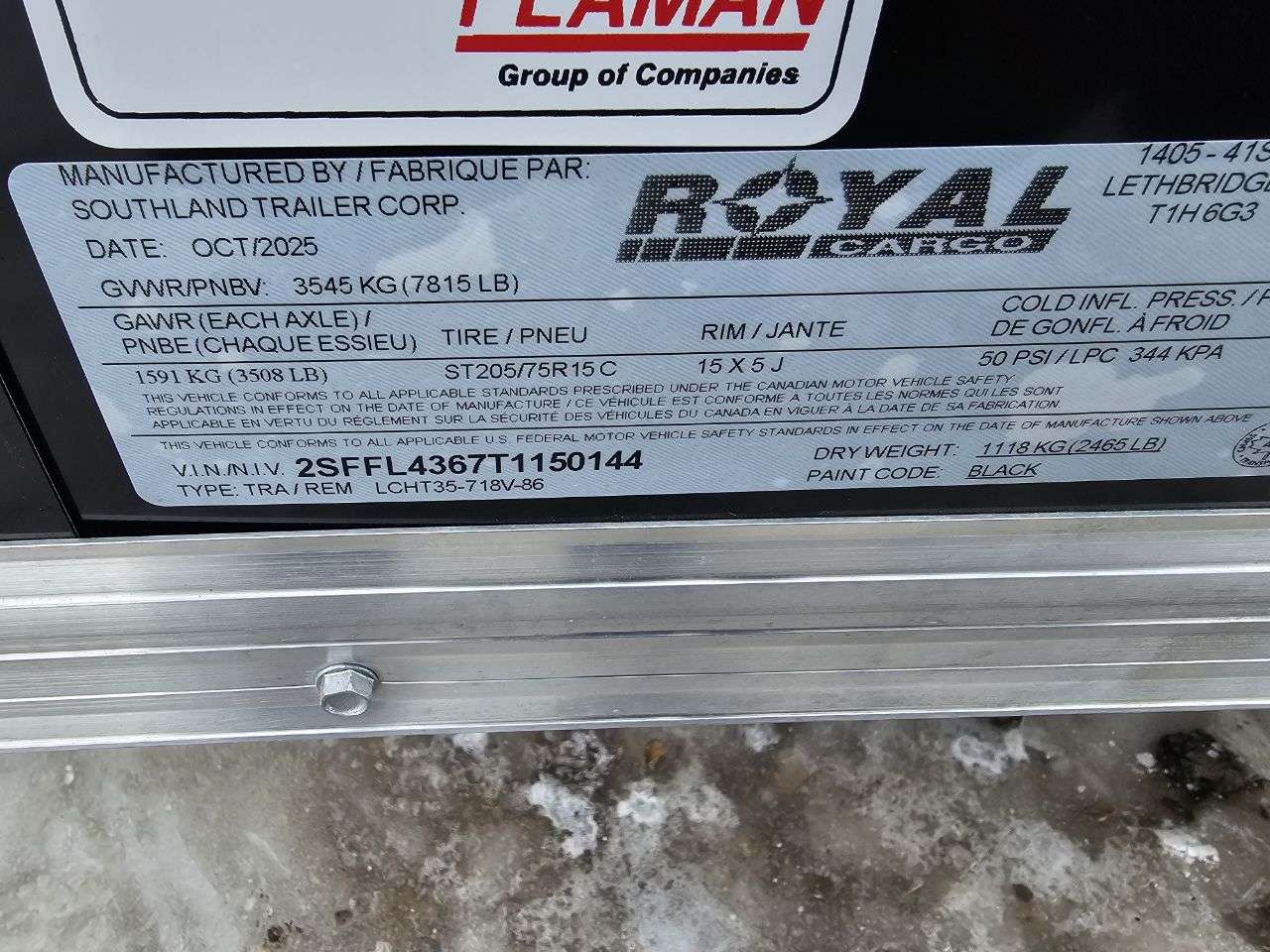 2026 Royal LCH 7' x 16' + V-Nose Cargo Trailer