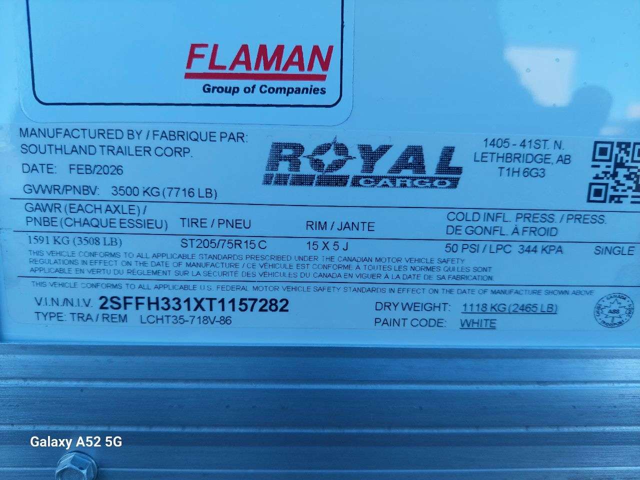 2026 Royal LCH 7' x 16' + V-Nose Cargo Trailer