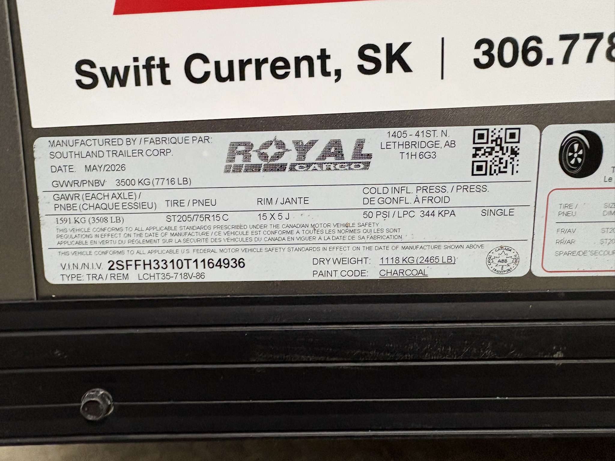 2026 Royal LCH 7' x 16' + V-Nose Cargo Trailer