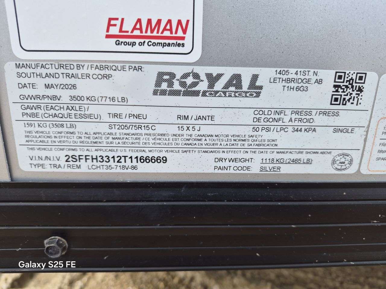 2026 Royal LCH 7' x 16' + V-Nose Cargo Trailer