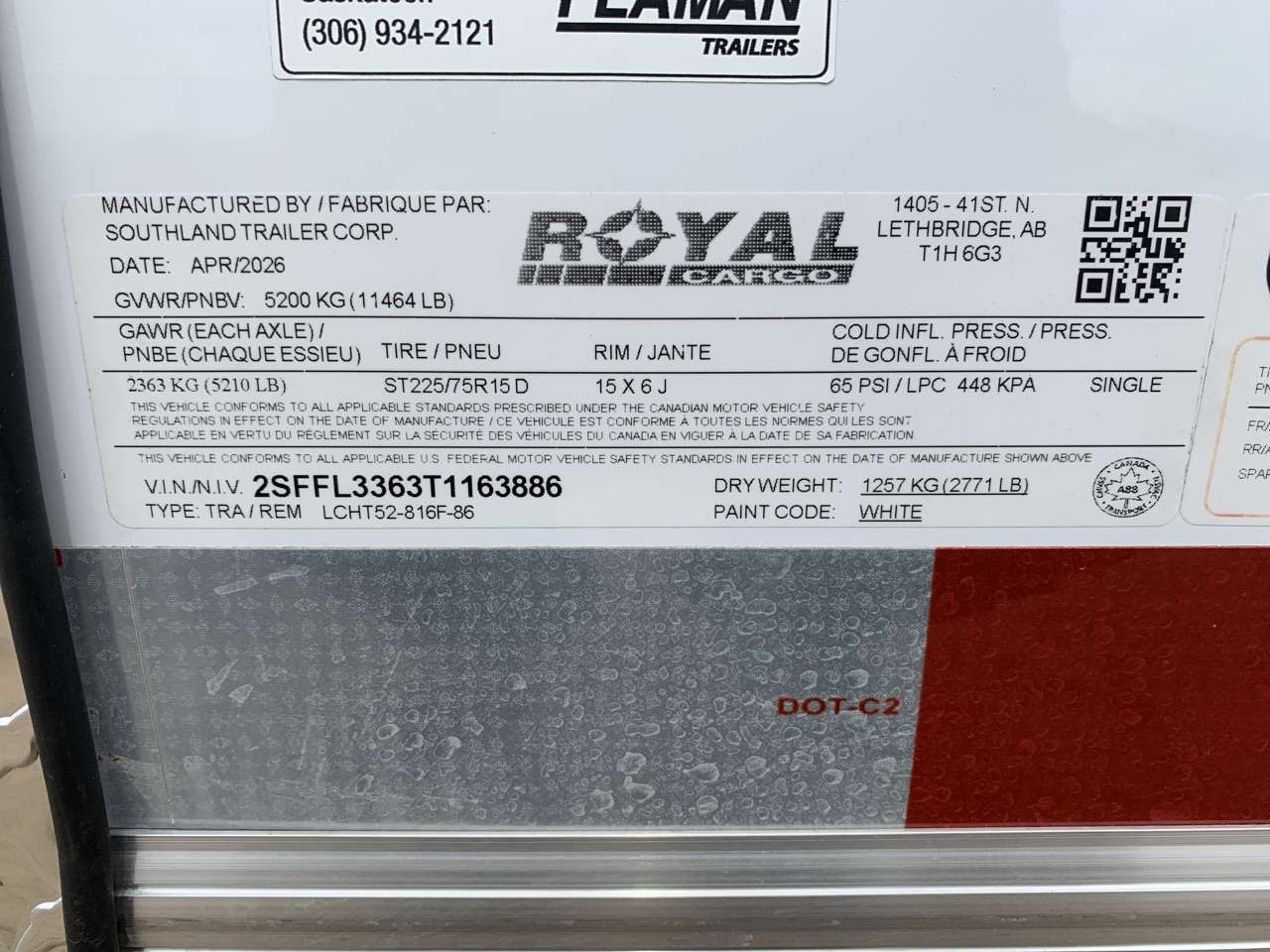 2026 Royal LCH 8'6" x 16' Flat Front Cargo Trailer