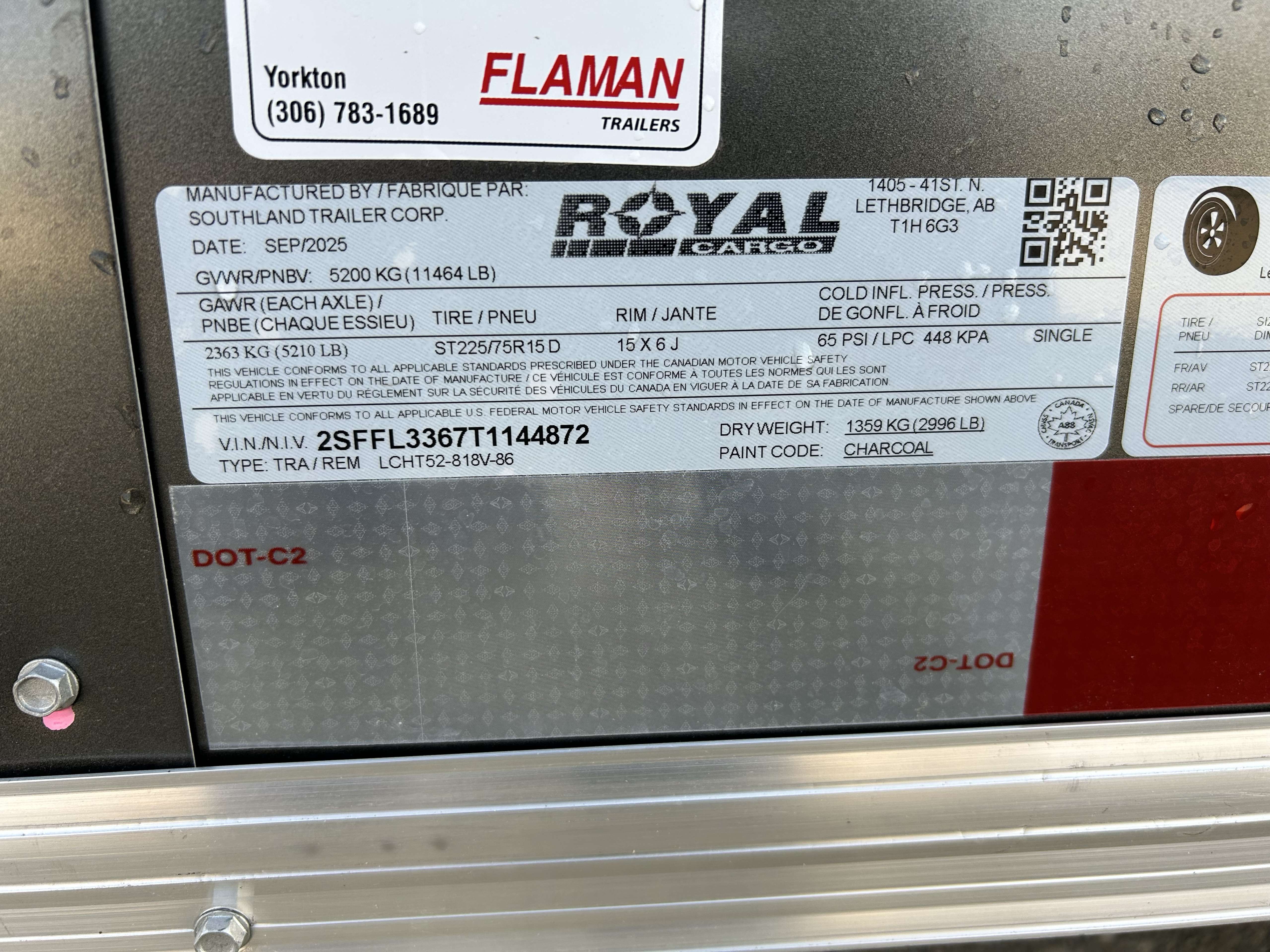2026 Royal LCH 8'6" x 16' + V-Nose Cargo Trailer