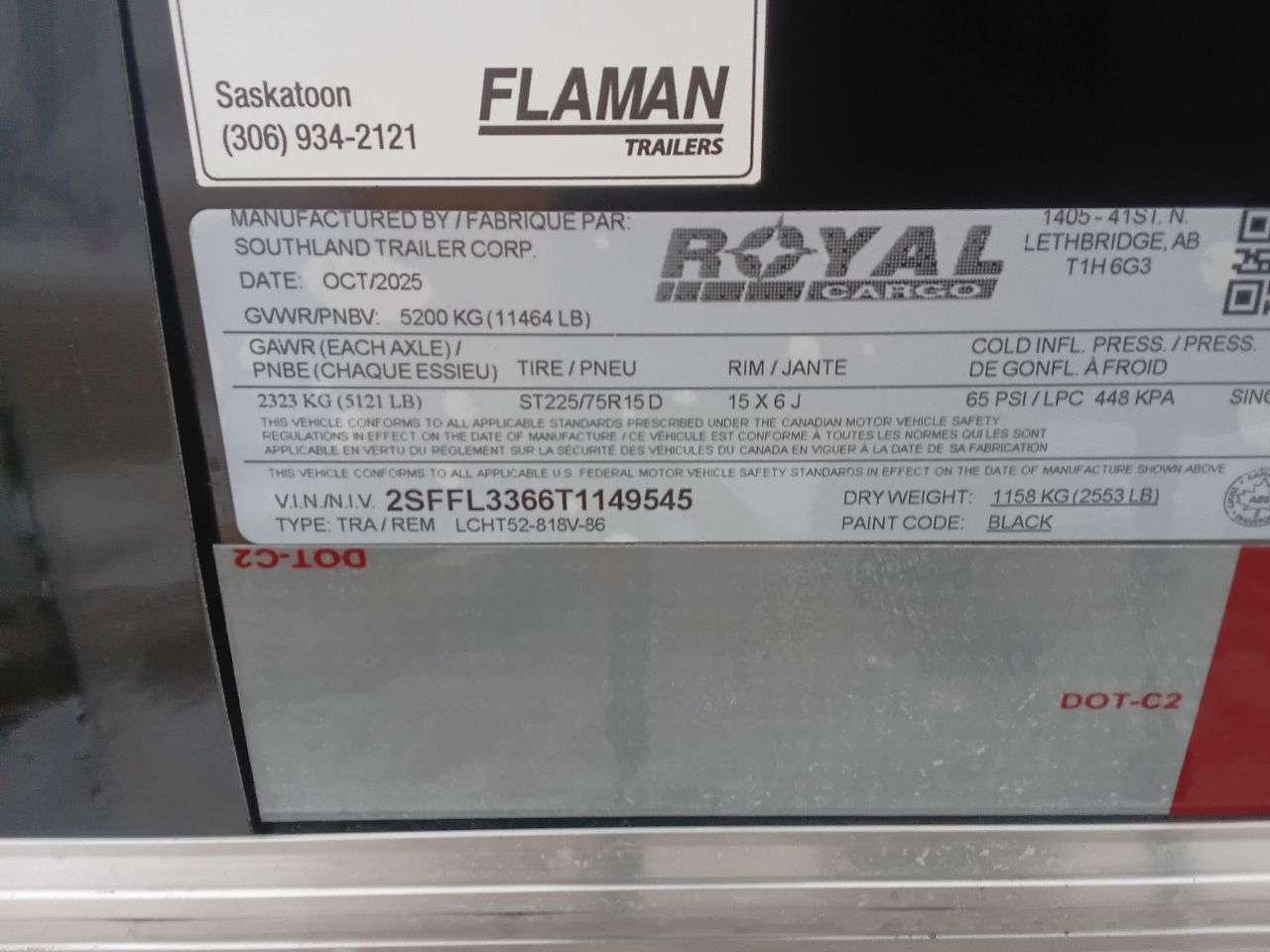 2026 Royal LCH 8'6" x 16' + V-Nose Cargo Trailer