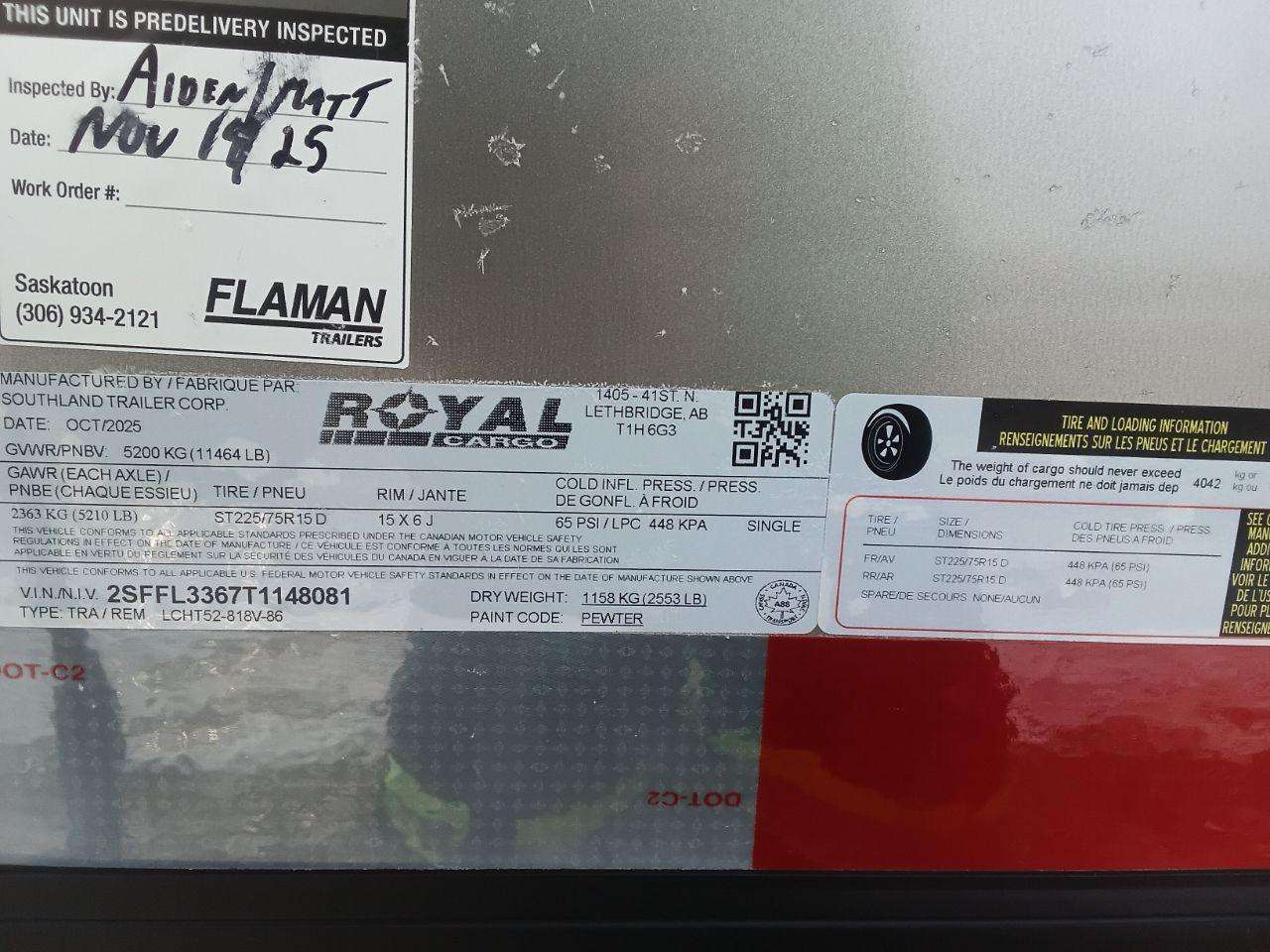 2026 Royal LCH 8'6" x 16' + V-Nose Cargo Trailer