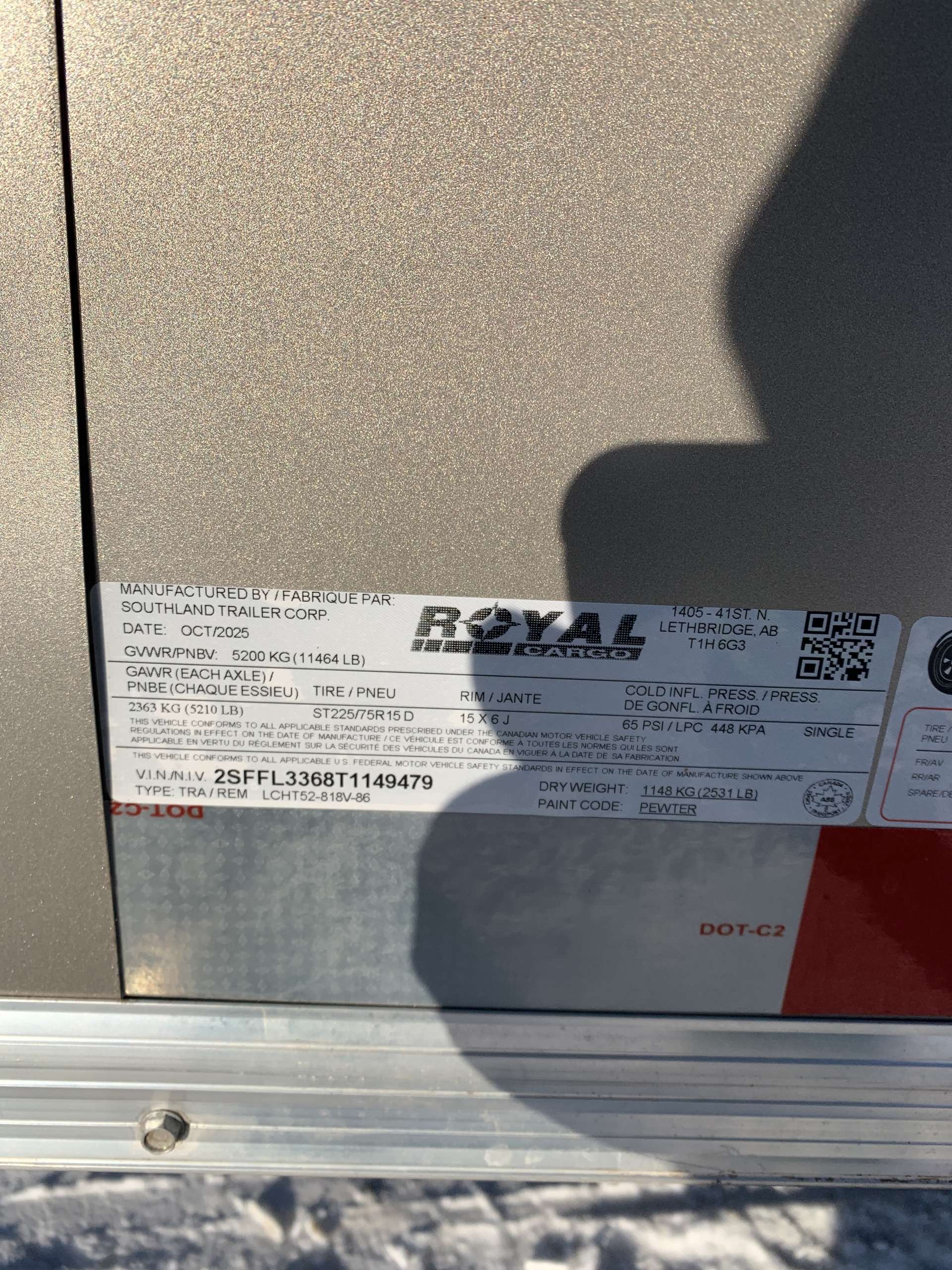 2026 Royal LCH 8'6" x 16' + V-Nose Cargo Trailer