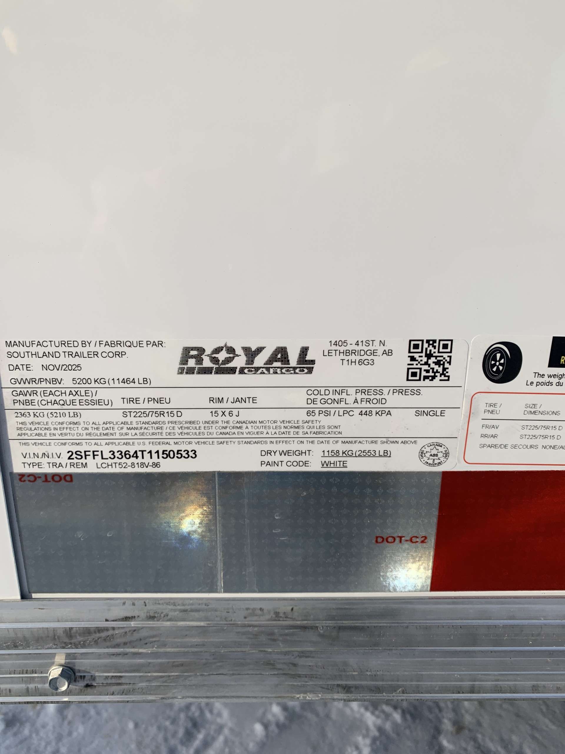 2026 Royal LCH 8'6" x 16' + V-Nose Cargo Trailer