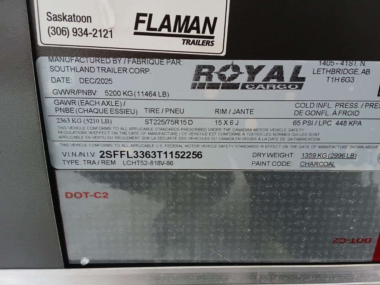 2026 Royal LCH 8'6" x 16' + V-Nose Cargo Trailer