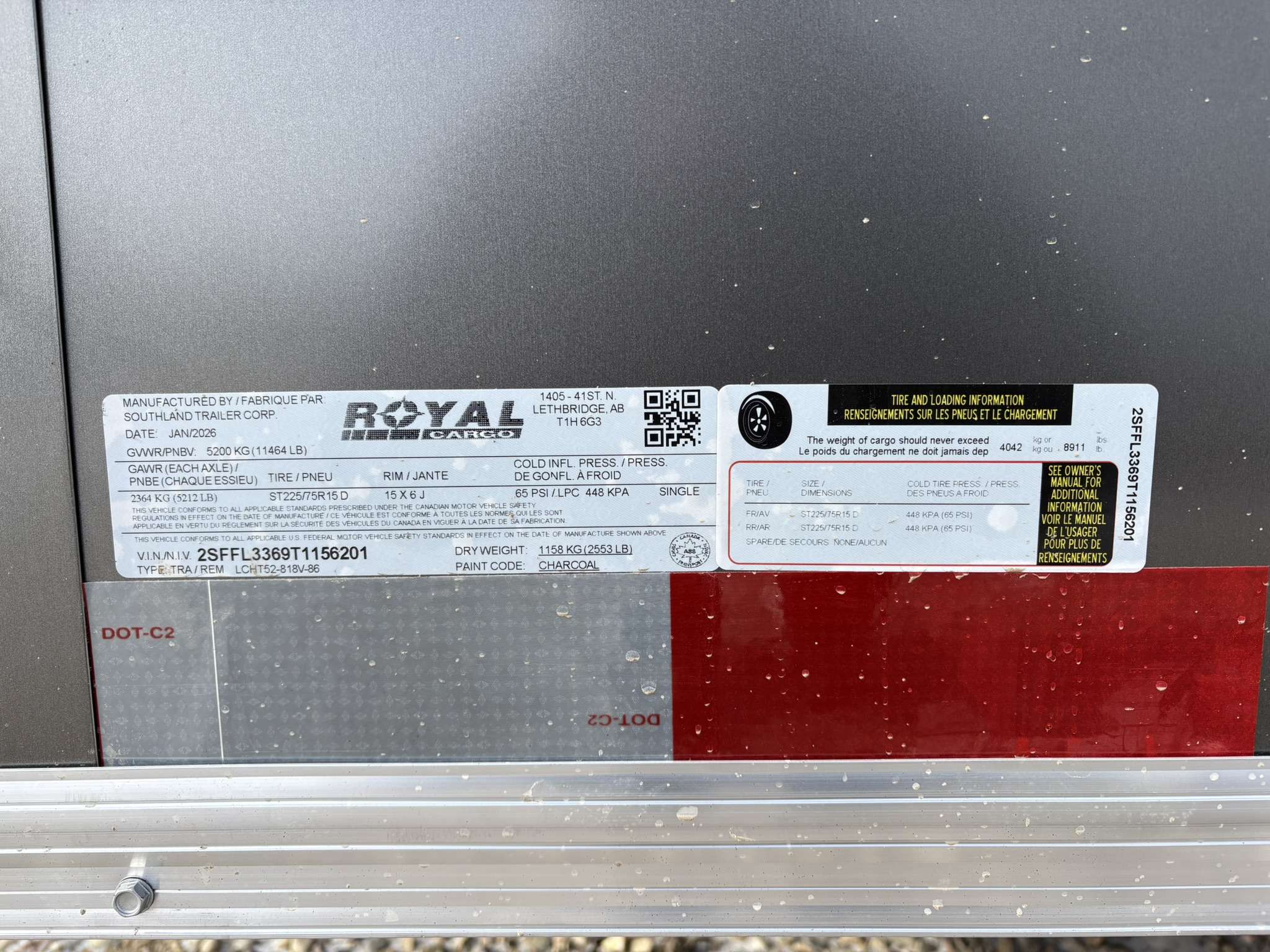 2026 Royal LCH 8'6" x 16' + V-Nose Cargo Trailer