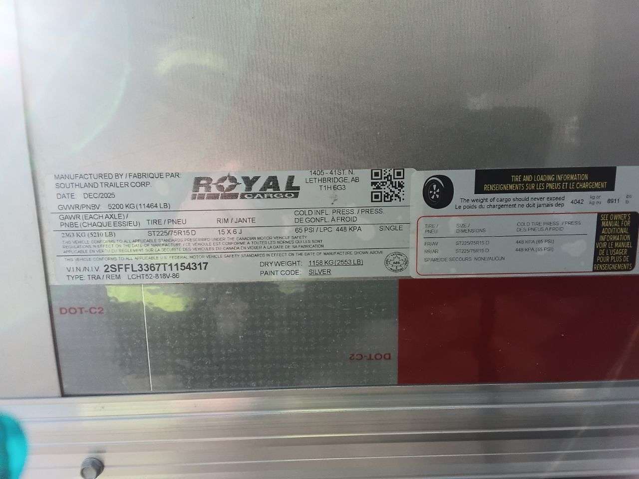 2026 Royal LCH 8'6" x 16' + V-Nose Cargo Trailer