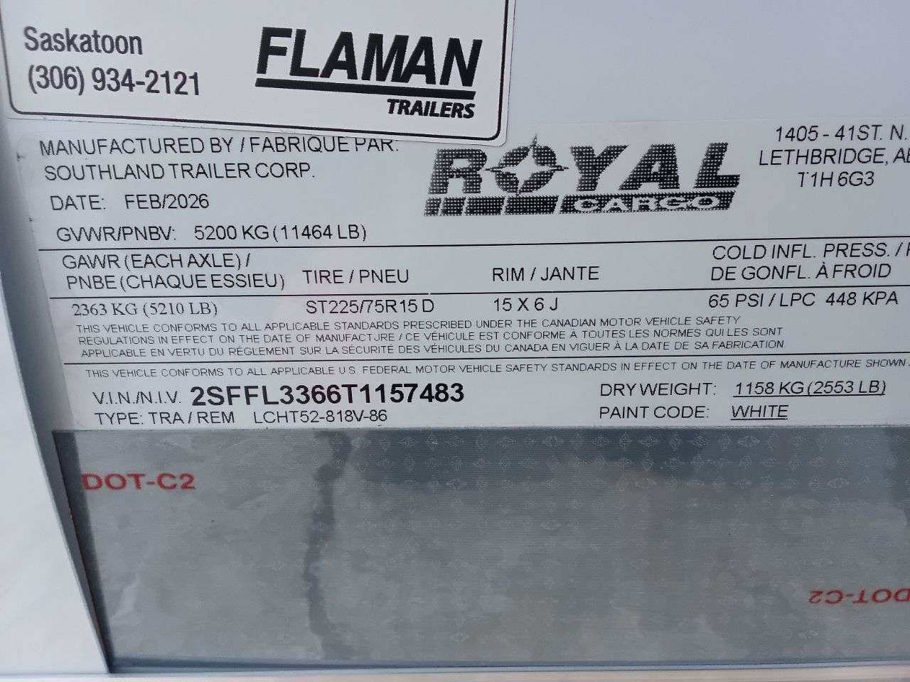 2026 Royal LCH 8'6" x 16' + V-Nose Cargo Trailer