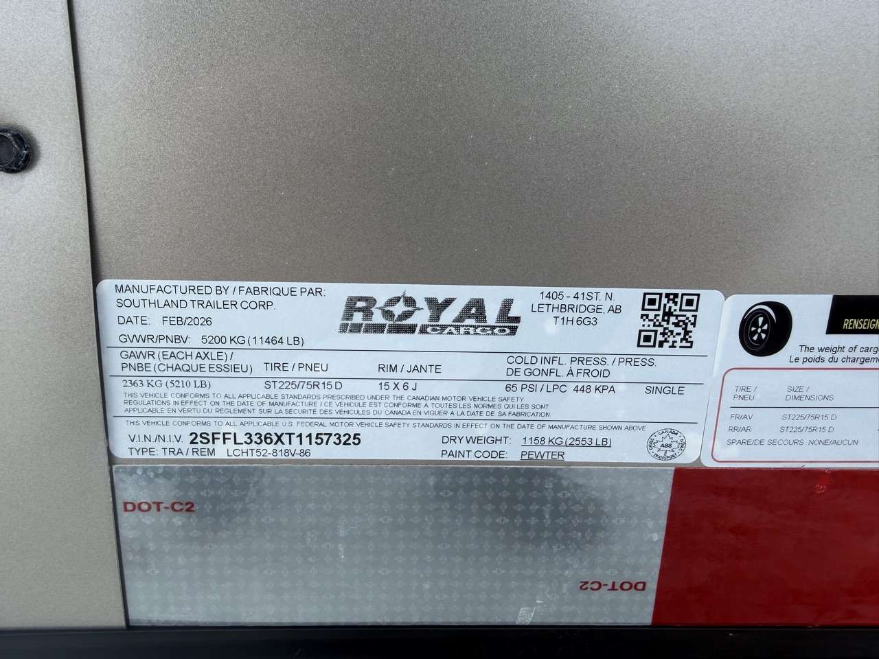 2026 Royal LCH 8'6" x 16' + V-Nose Cargo Trailer