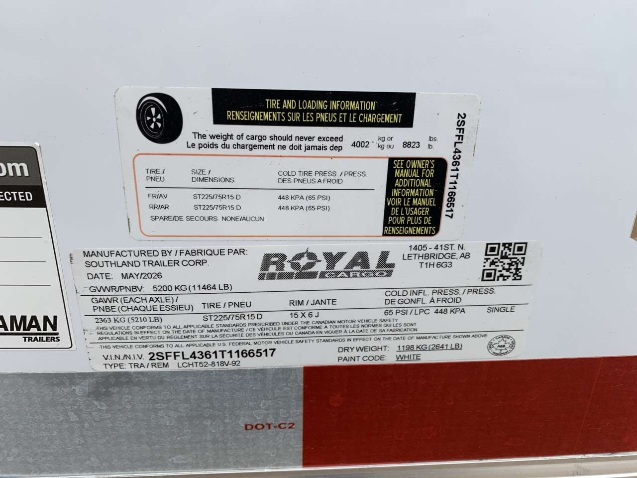 2026 Royal LCH 8'6" x 16' + V-Nose Cargo Trailer
