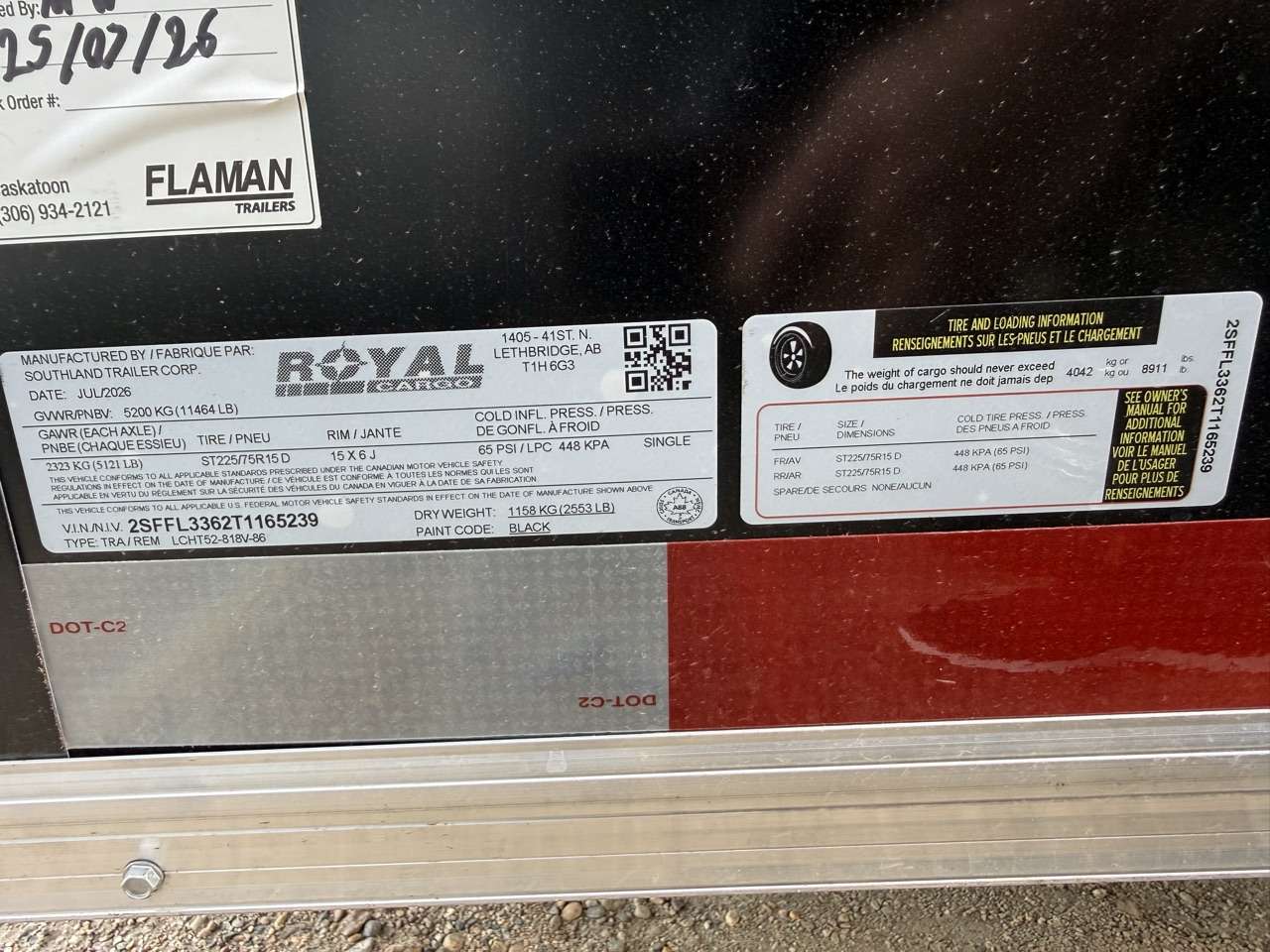 2026 Royal LCH 8'6" x 16' + V-Nose Cargo Trailer