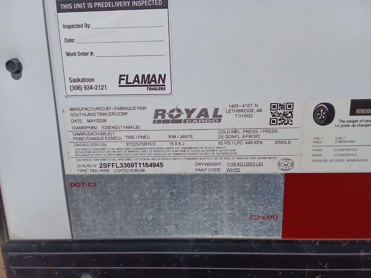 2026 Royal LCH 8'6" x 16' + V-Nose Cargo Trailer