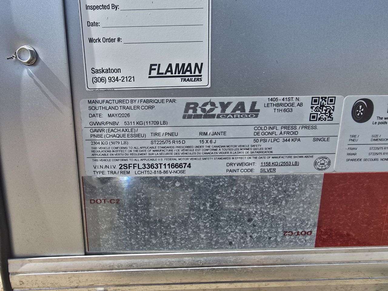 2026 Royal LCH 8'6" x 16' + V-Nose Cargo Trailer