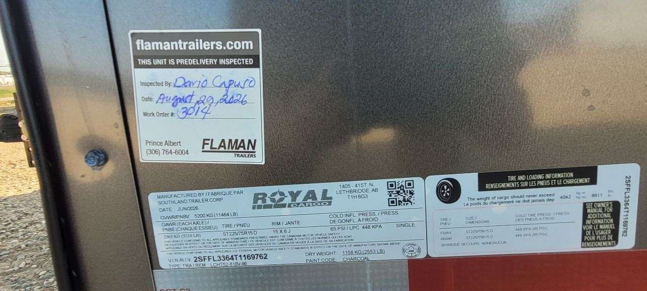 2026 Royal LCH 8'6" x 16' + V-Nose Cargo Trailer