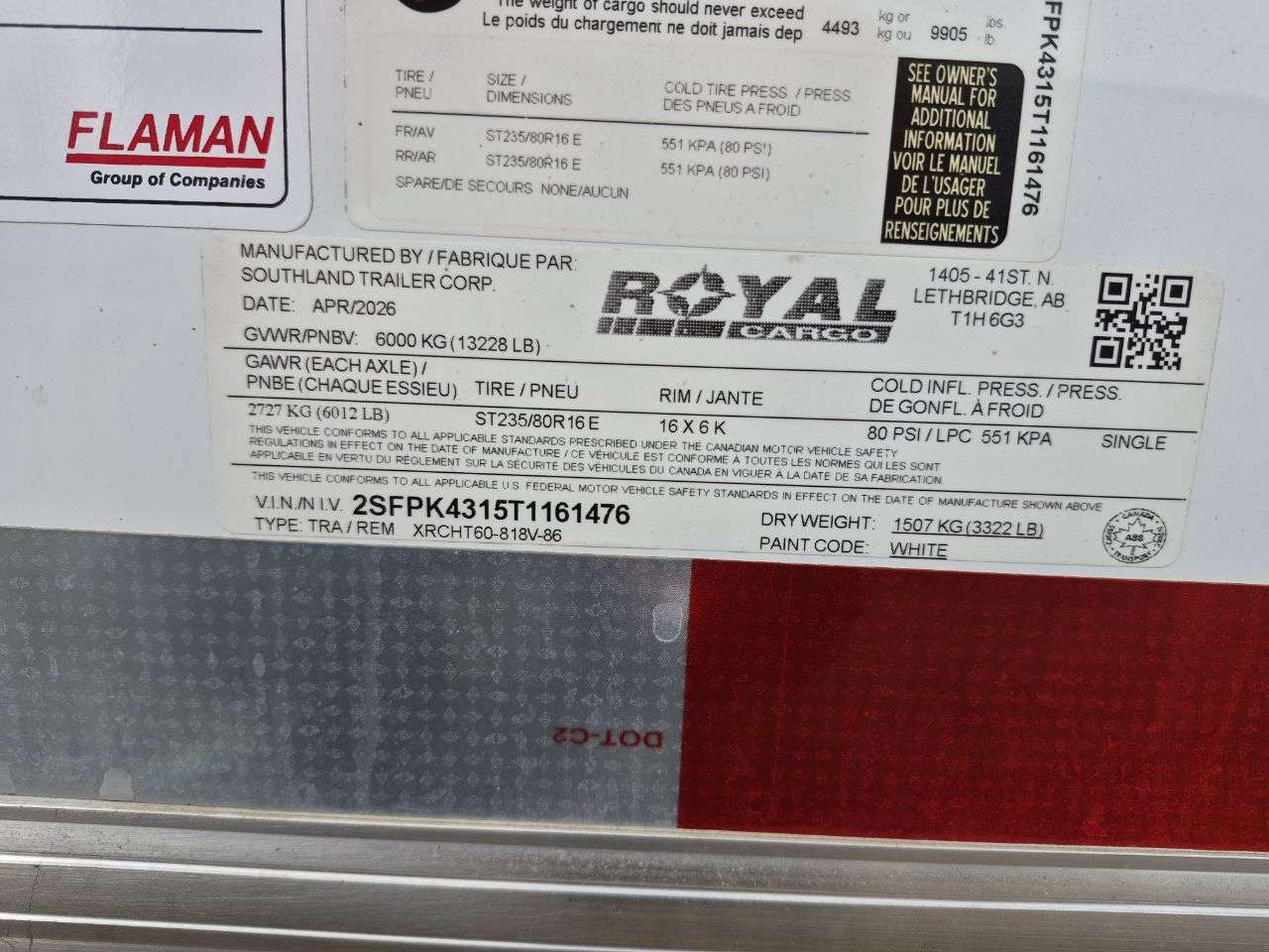 2026 Royal XRCH 8'6" x 16' + V-Nose Cargo Trailer