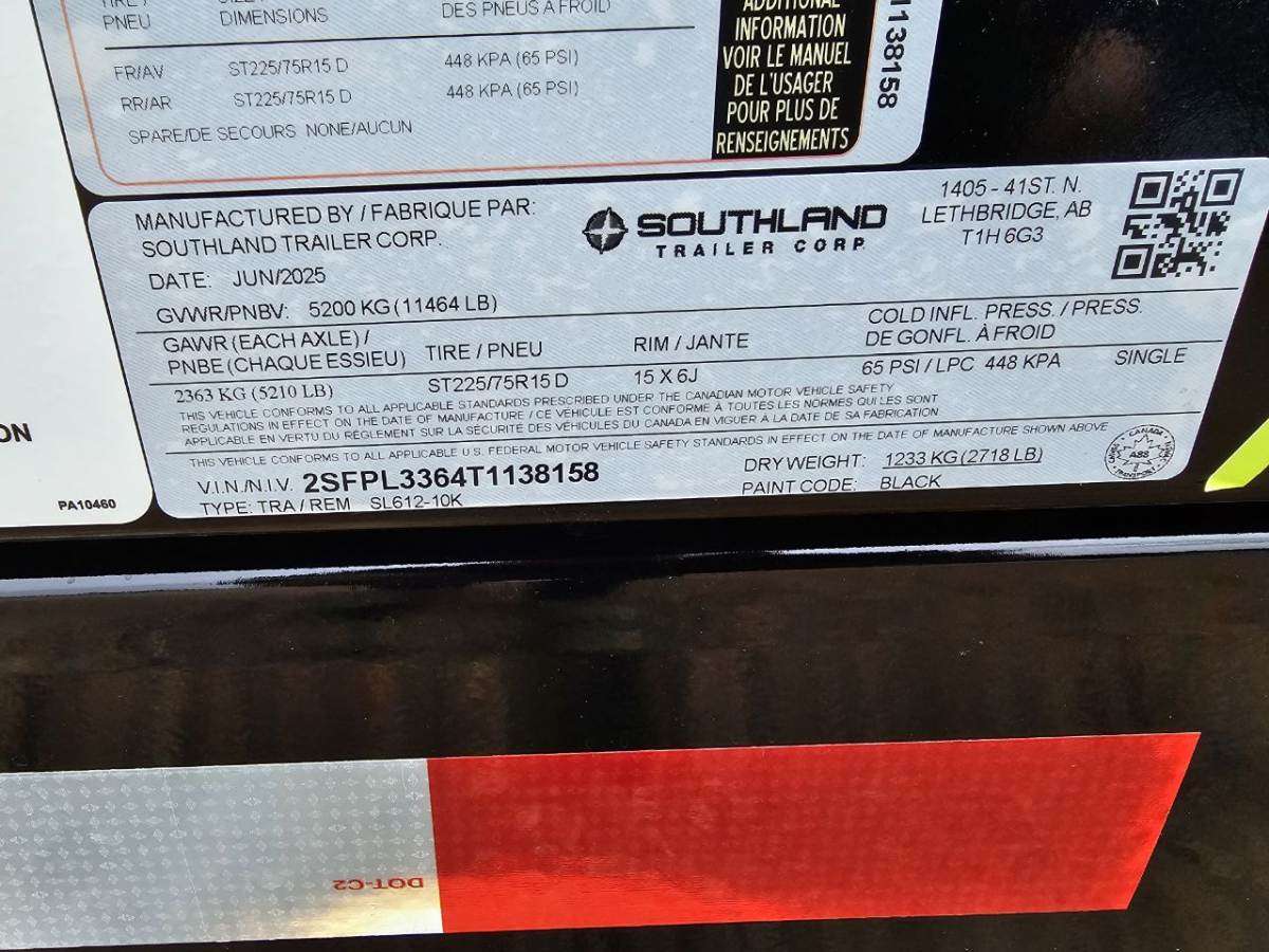 2026 Southland 10K 6' x 12' Dump