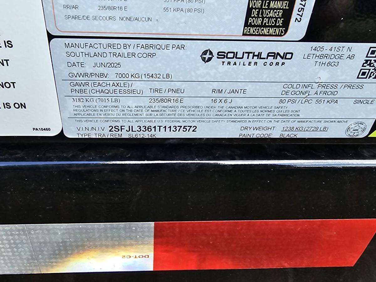 2026 Southland 14K 6' x 12' Dump