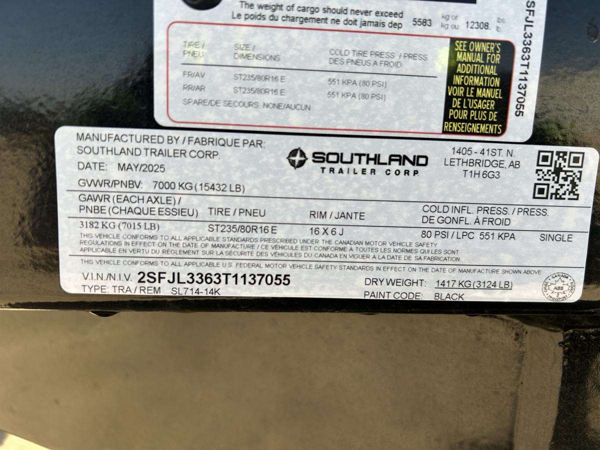 2026 Southland 14K 7' x 14' Dump