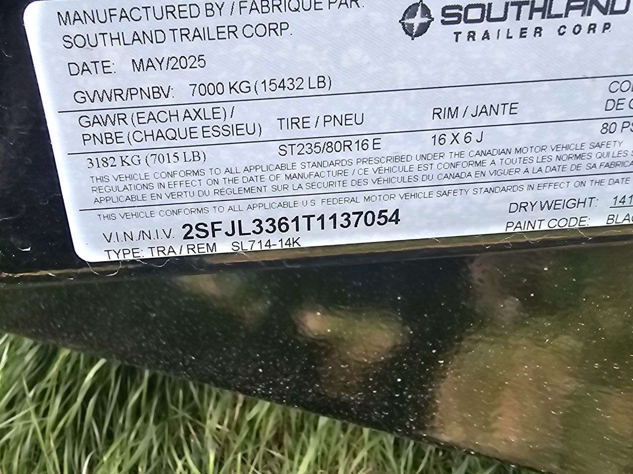 2026 Southland 14K 7' x 14' Dump