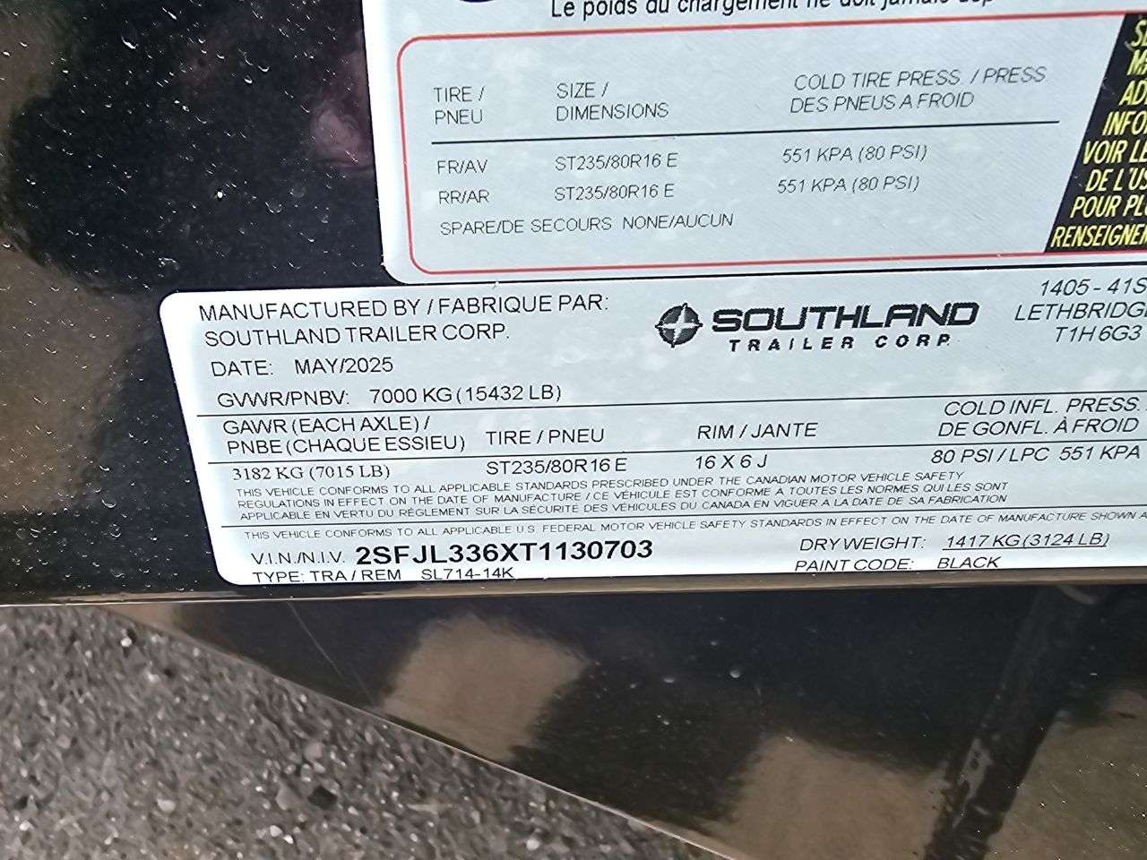 2026 Southland 14K 7' x 14' Dump