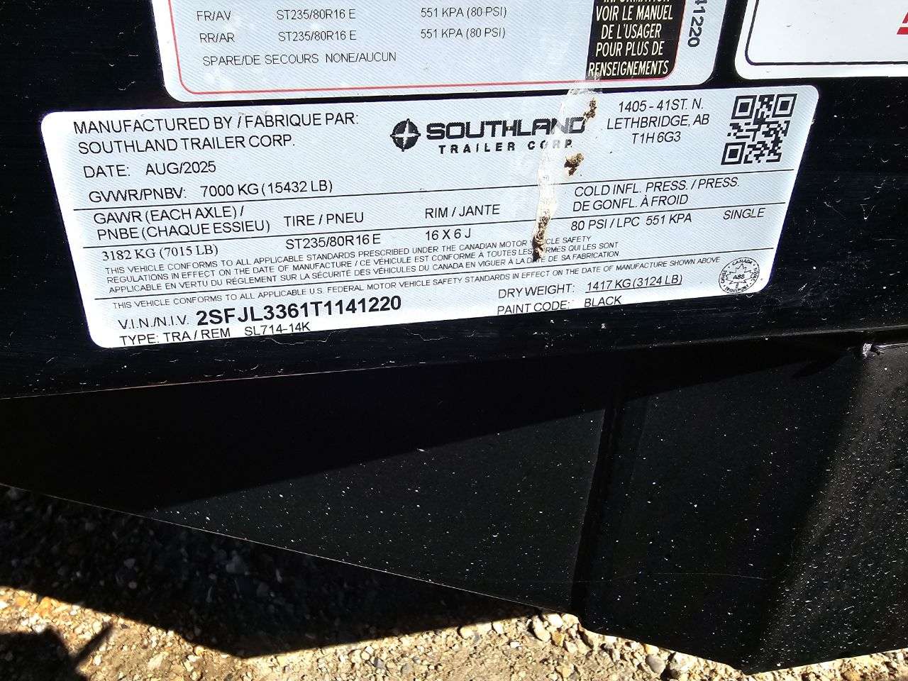 2026 Southland 14K 7' x 14' Dump Trailer