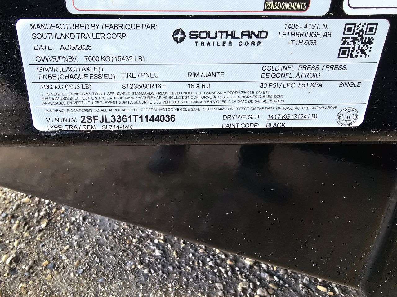 2026 Southland 14K 7' x 14' Dump Trailer
