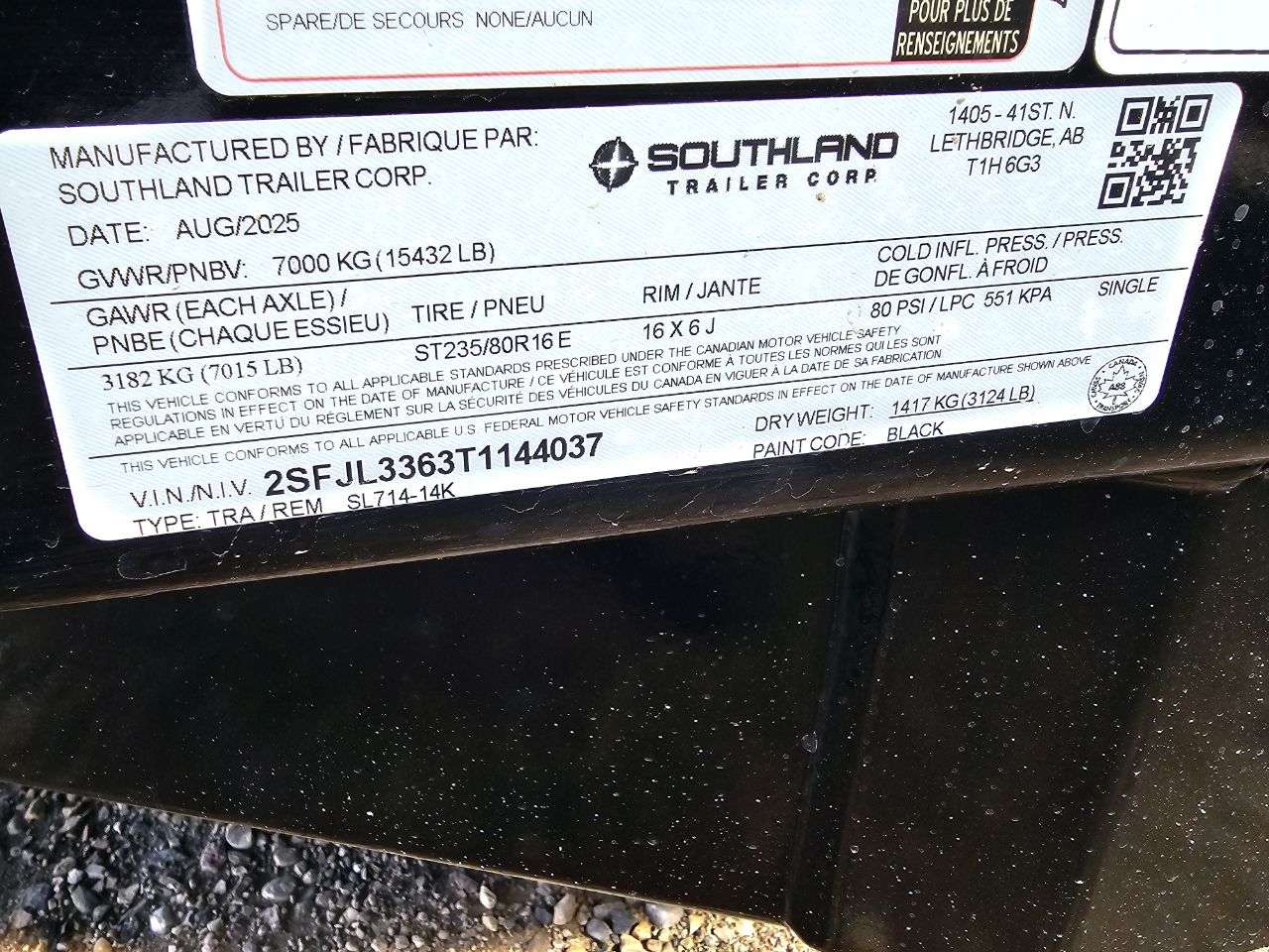 2026 Southland 14K 7' x 14' Dump Trailer