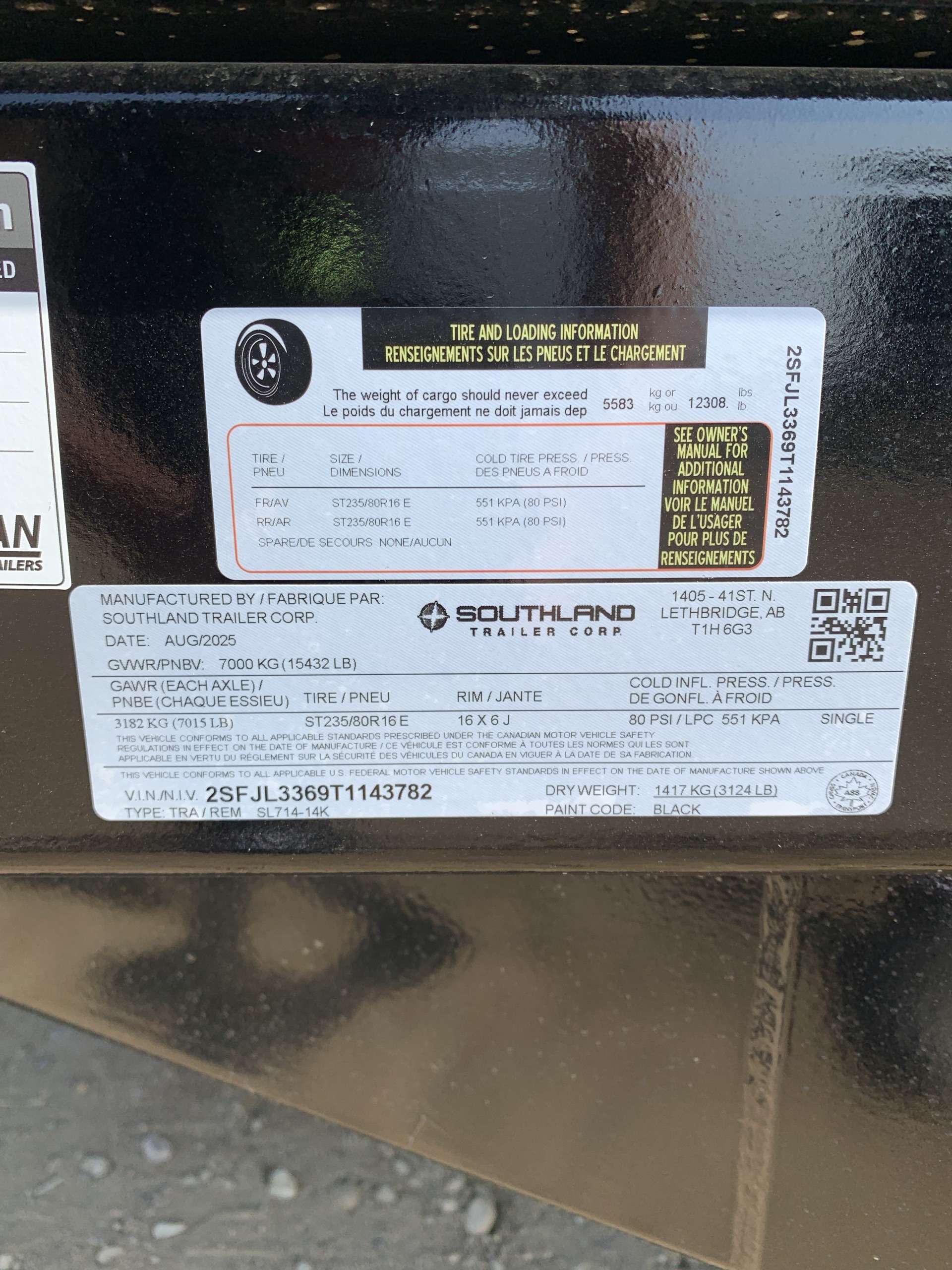2026 Southland 14K 7' x 14' Dump Trailer