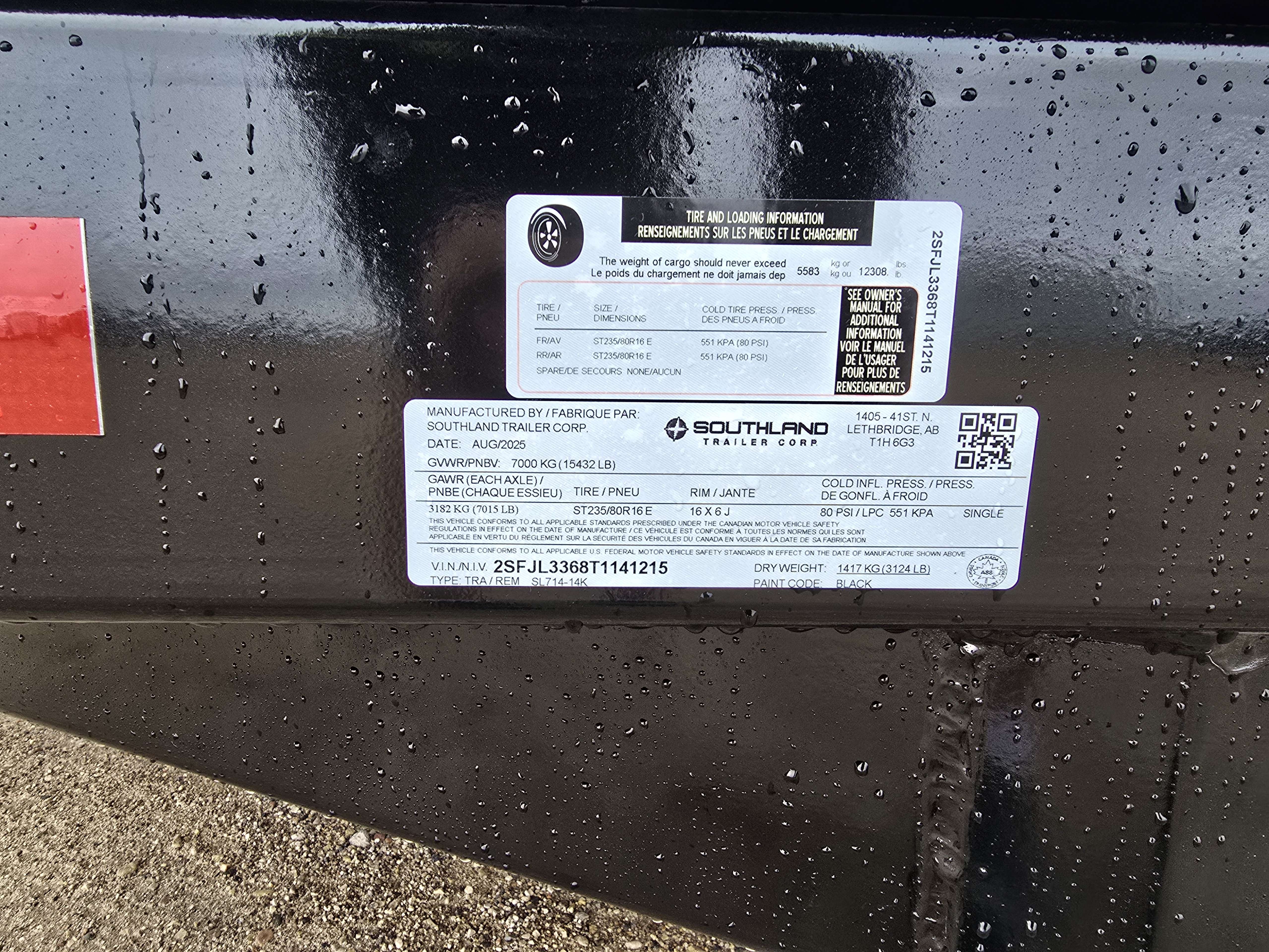 2026 Southland 14K 7' x 14' Dump Trailer
