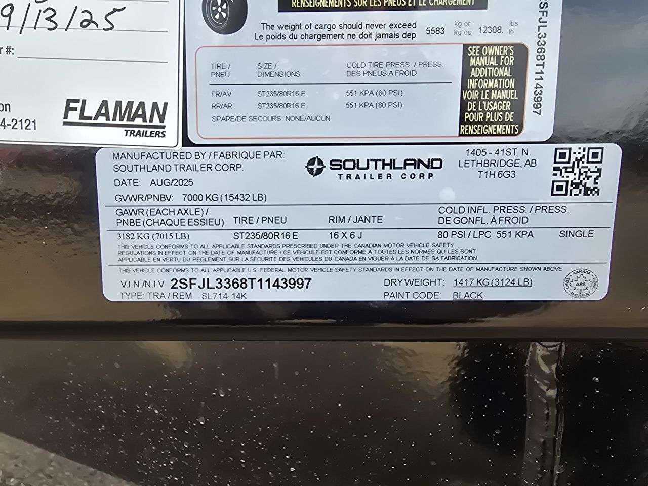 2026 Southland 14K 7' x 14' Dump Trailer